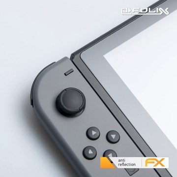 atFoliX Schutzfolie für Nintendo Switch, (3 Folien), Entspiegelnd und stoßdämpfend