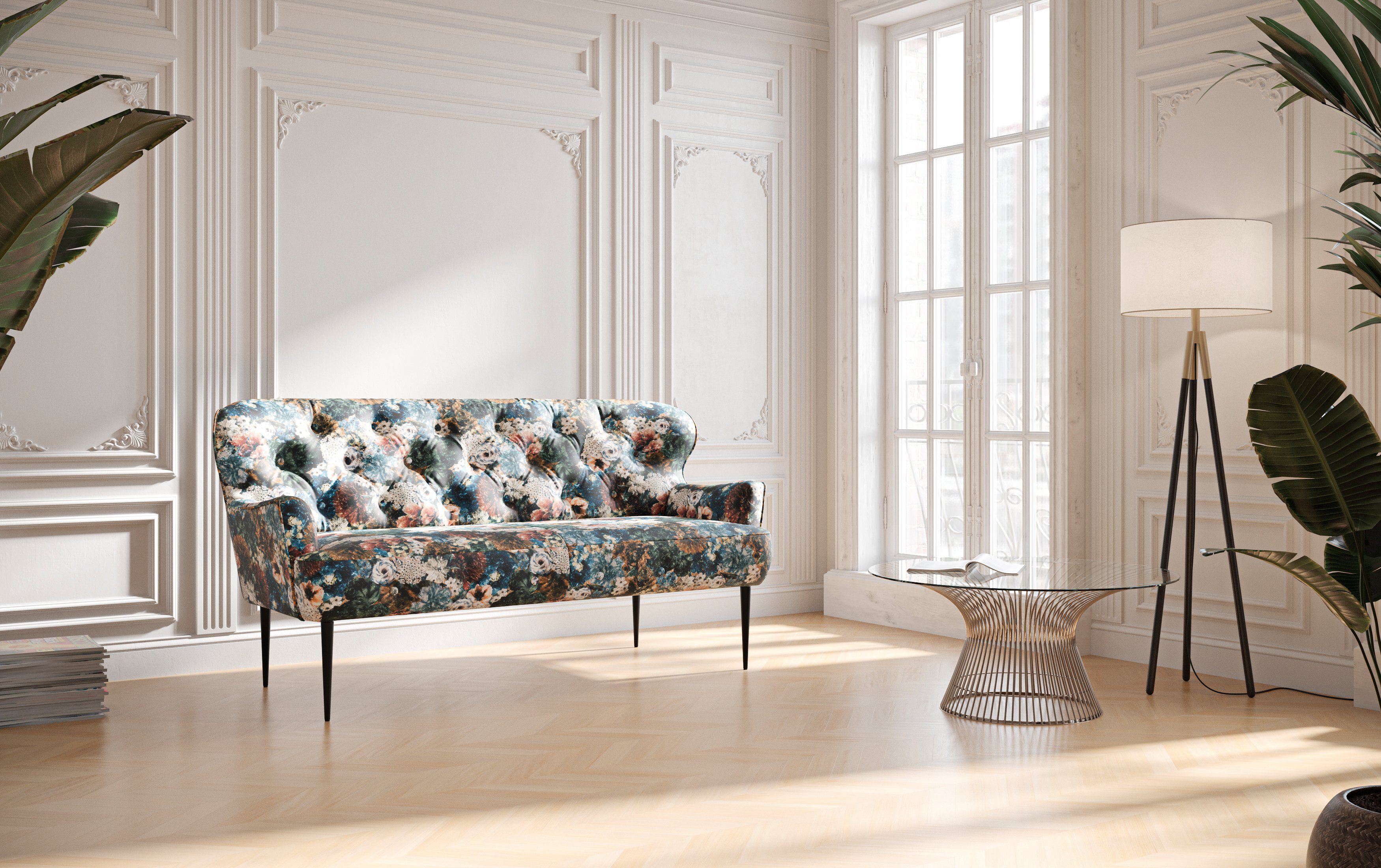 Home affaire 2,5-Sitzer Amber, mit Knopfheftung,in verschieden Stoffarten