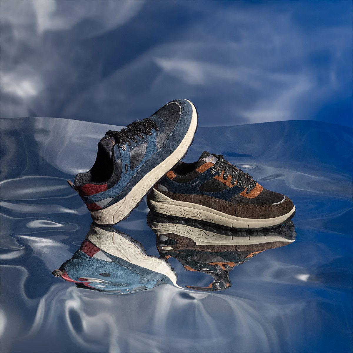 Geox GEOX SPHERICA, Sneaker, Braun kombiniert, Herren Sneaker