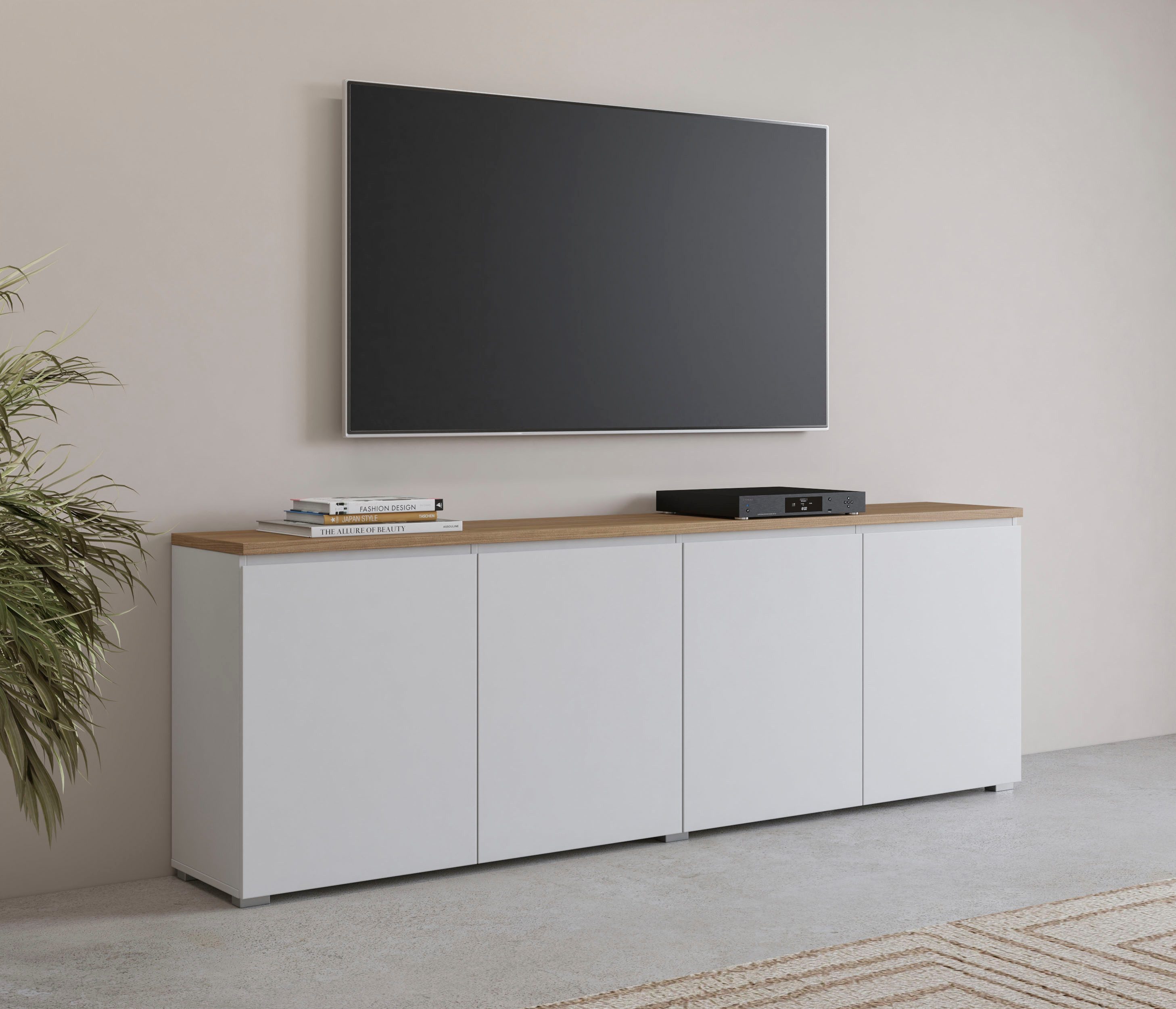 INOSIGN Sideboard Modo, Breite 200 cm, moderne grifflose Kommode 4Türen, An günstig online kaufen