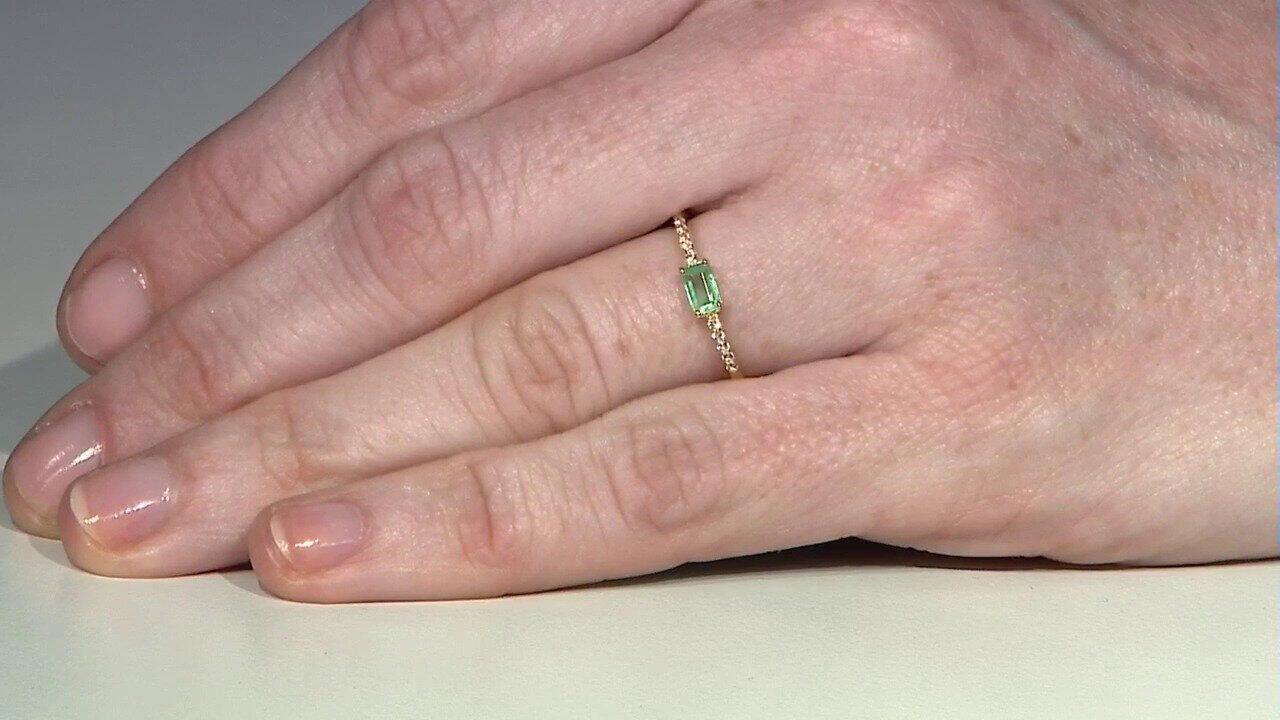 Cavill Silberring Russischer Smaragd Goldplattierter Silberring günstig online kaufen