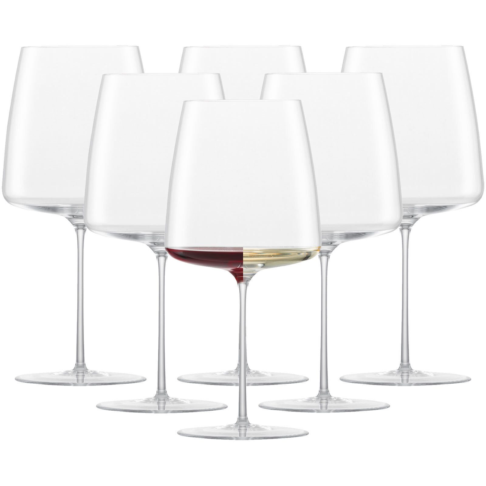 Zwiesel Glas Weinglas Simplify Rotweingläser samtig & üppig 740 ml, 6-tlg., Glas