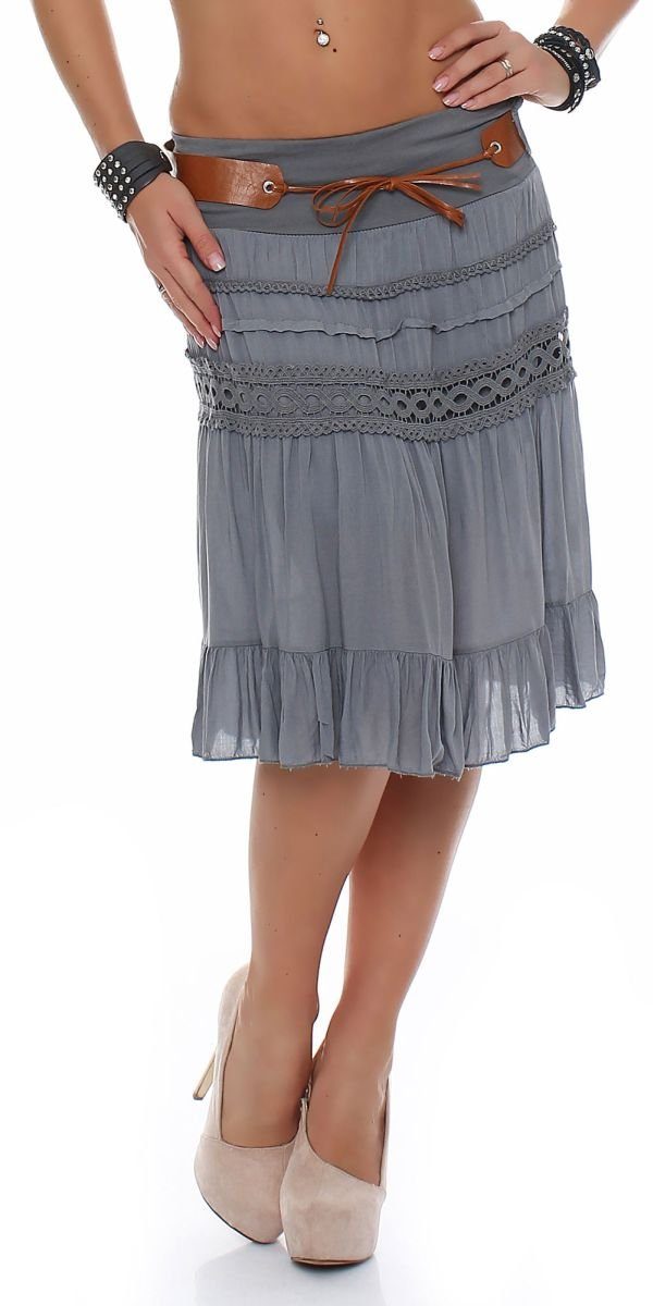 malito more than fashion A-Linien-Rock 8220 mit Stickereien in Einheitsgröße