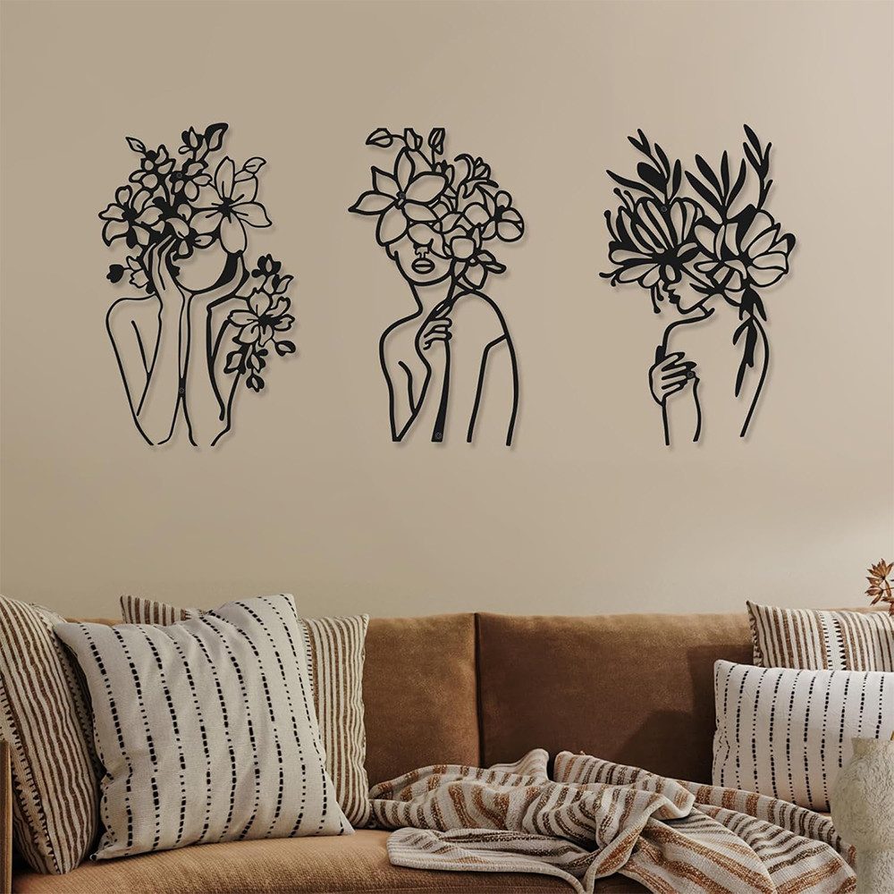 NUODWELL Wanddekoobjekt 3 Pcs Metall Wand günstig online kaufen