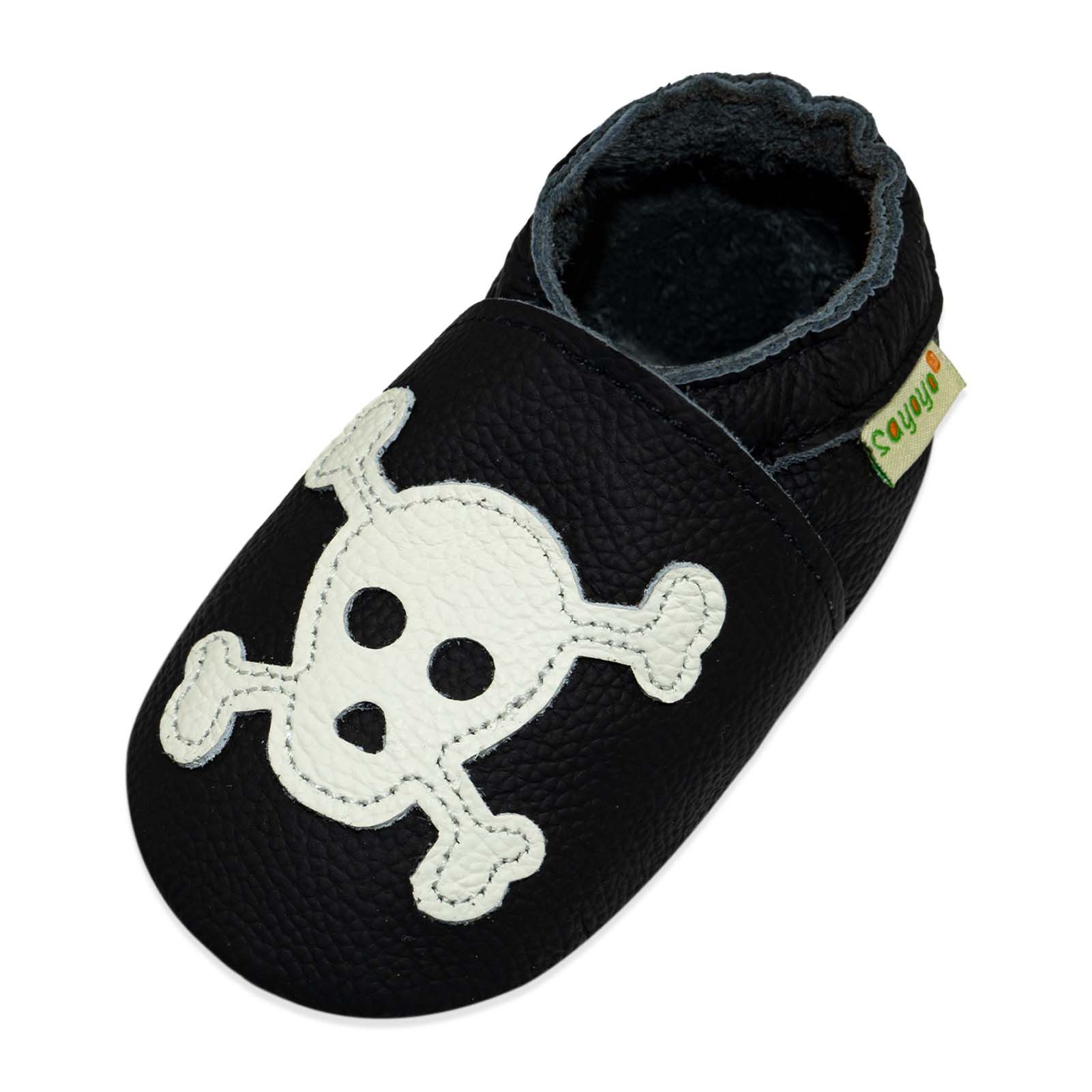 Sayoyo SAYOYO Baby Lauflernschuhe Leder Weich Rutschfest Hausschuhe 18-19EU Krabbelschuh