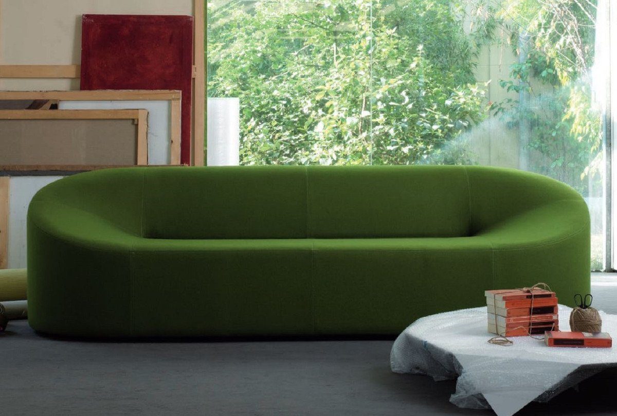 Casa Padrino Sofa Designer Sofa Grün 315 x 82 x H. 70 cm - Wohnzimmer Sofa - Loft Sofa - Hotel Sofa - Lobby Sofa - Luxus Qualität