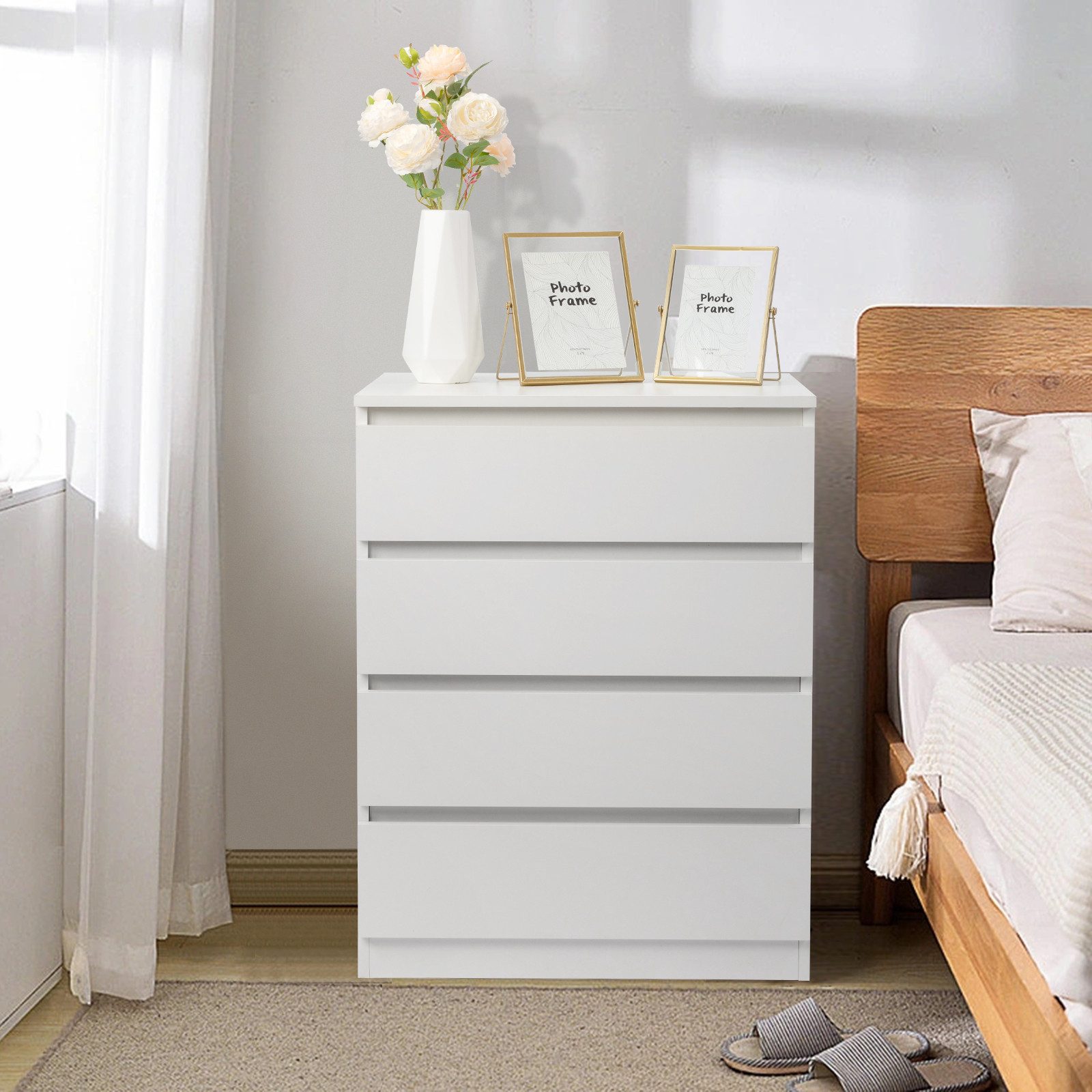 Agger Kommode Kommode mit 4 Schubladen, Komodenschrank, Schubladenschrank, für Schlafzimmer