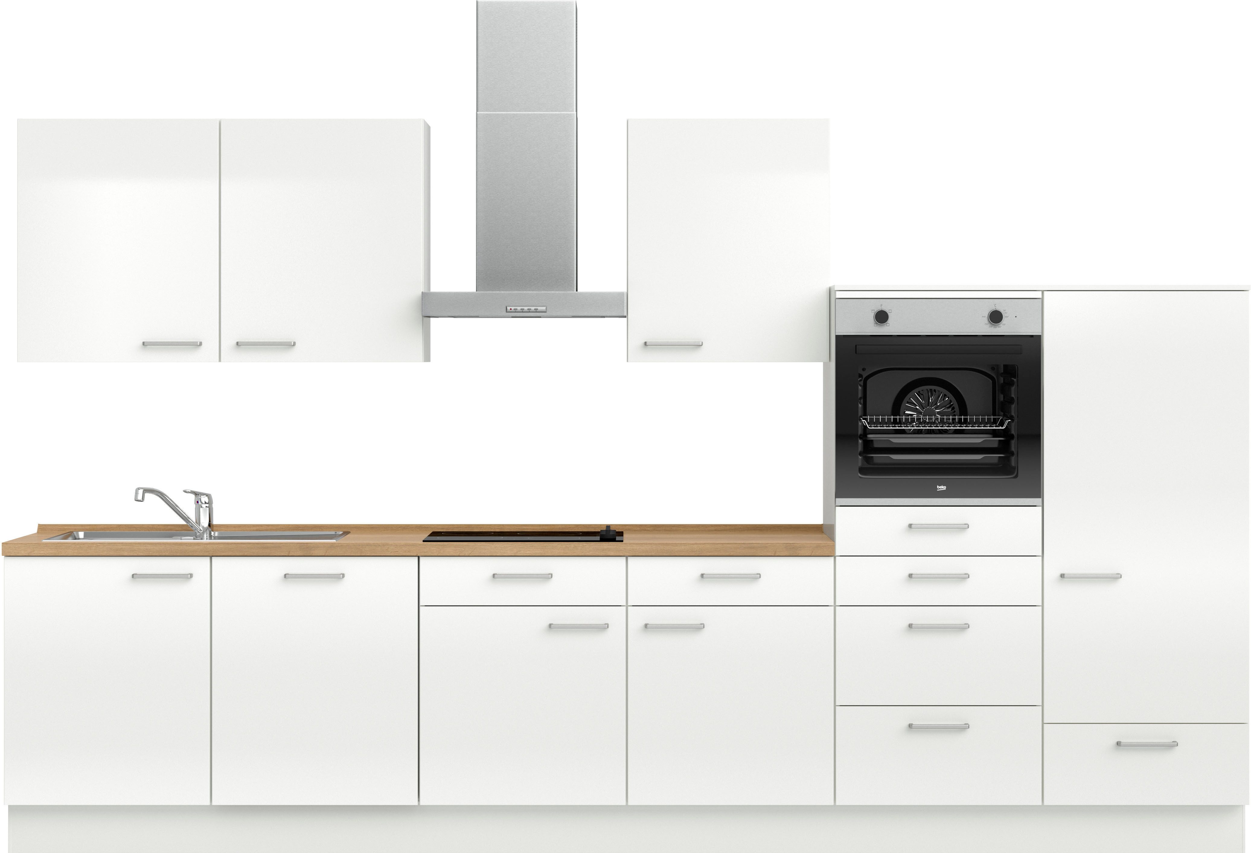 nobilia® Küchenzeile "Flash I", NEU: individuell anpassbar mit gratis Profi-Beratung, vormontiert, Breite 360 cm, Ausrichtung wählbar, wahlw. mit E-Geräten