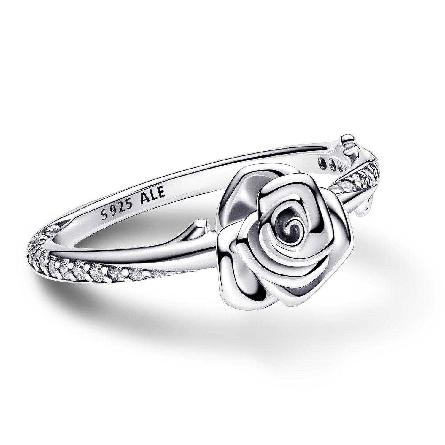 Pandora Silberring Blühende Rose Silber günstig online kaufen