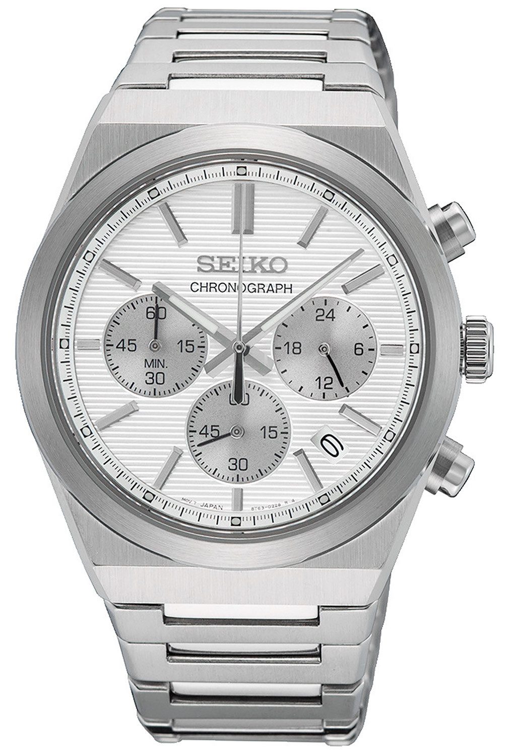 Seiko Quarzuhr Chronograph Stahl/Silberfarben