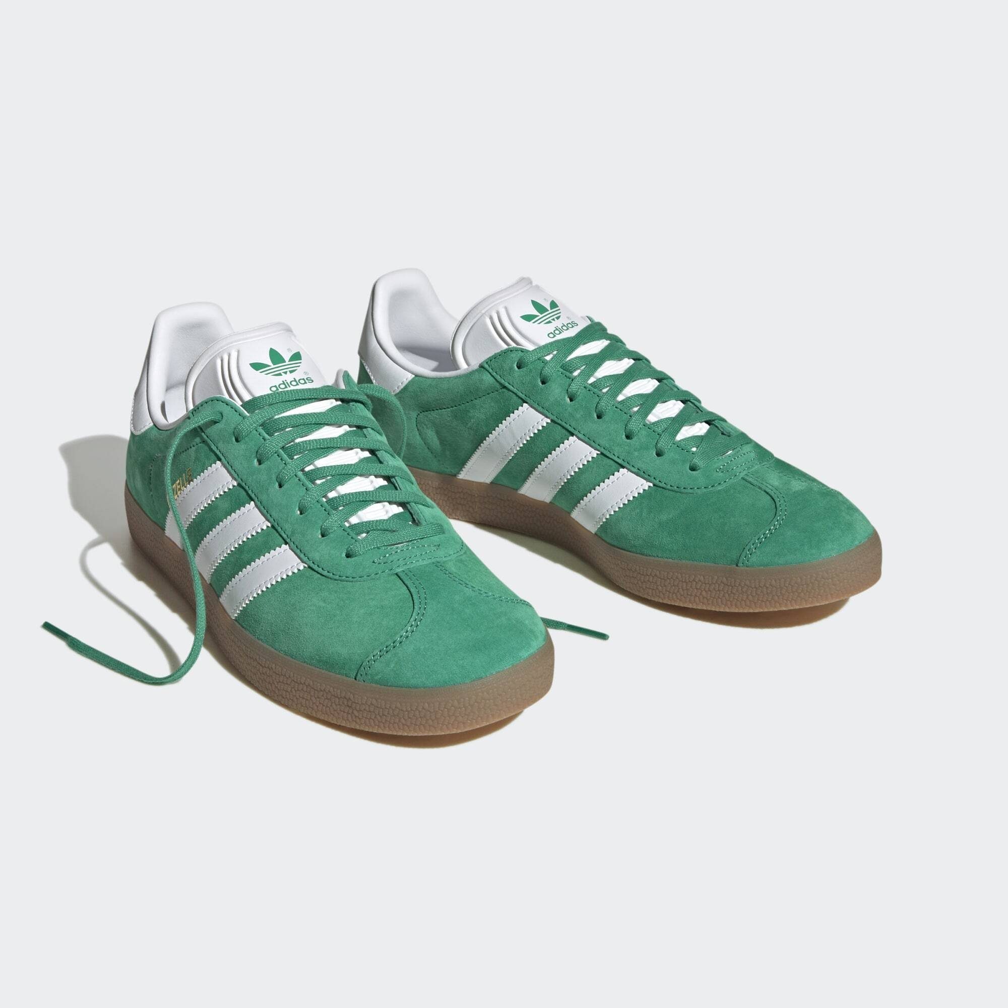 adidas Originals GAZELLE SCHUH Sneaker Court Green S23 / Cloud White / Gum | 