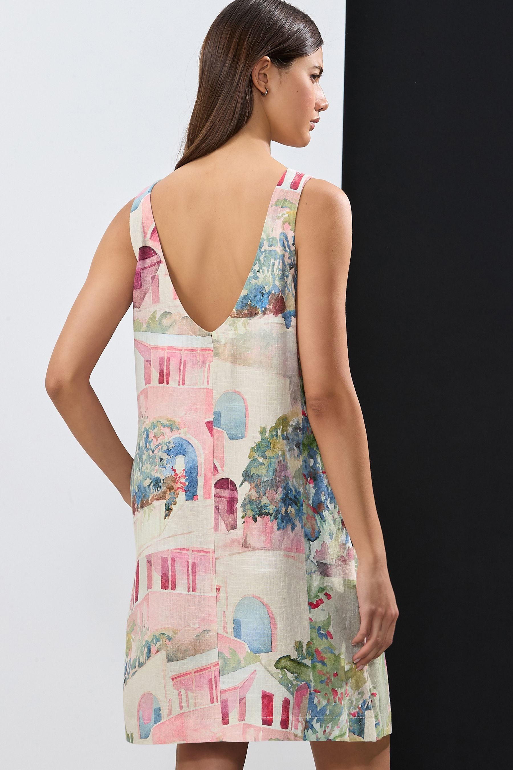 Next Minikleid Mini-Etuikleid mit Leinen mit U-Rückenausschnitt (1-tlg) günstig online kaufen