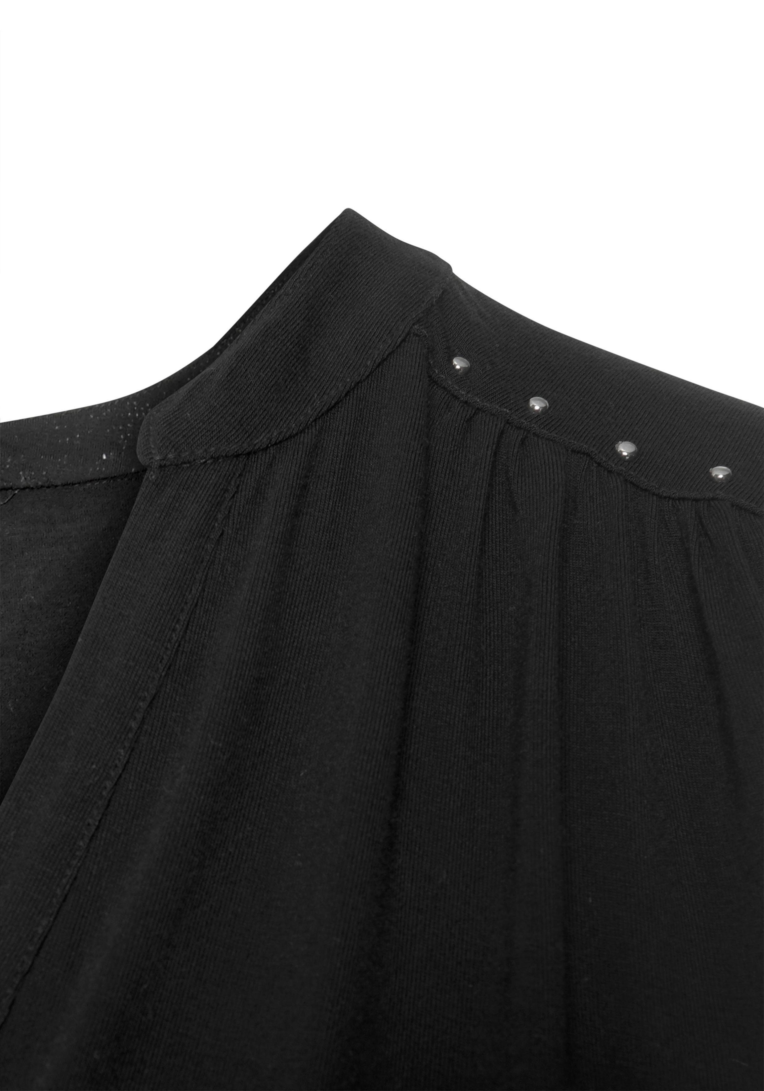 LASCANA Tanktop mit silberfarbenen Nietendetails, lockeres Blusentop
