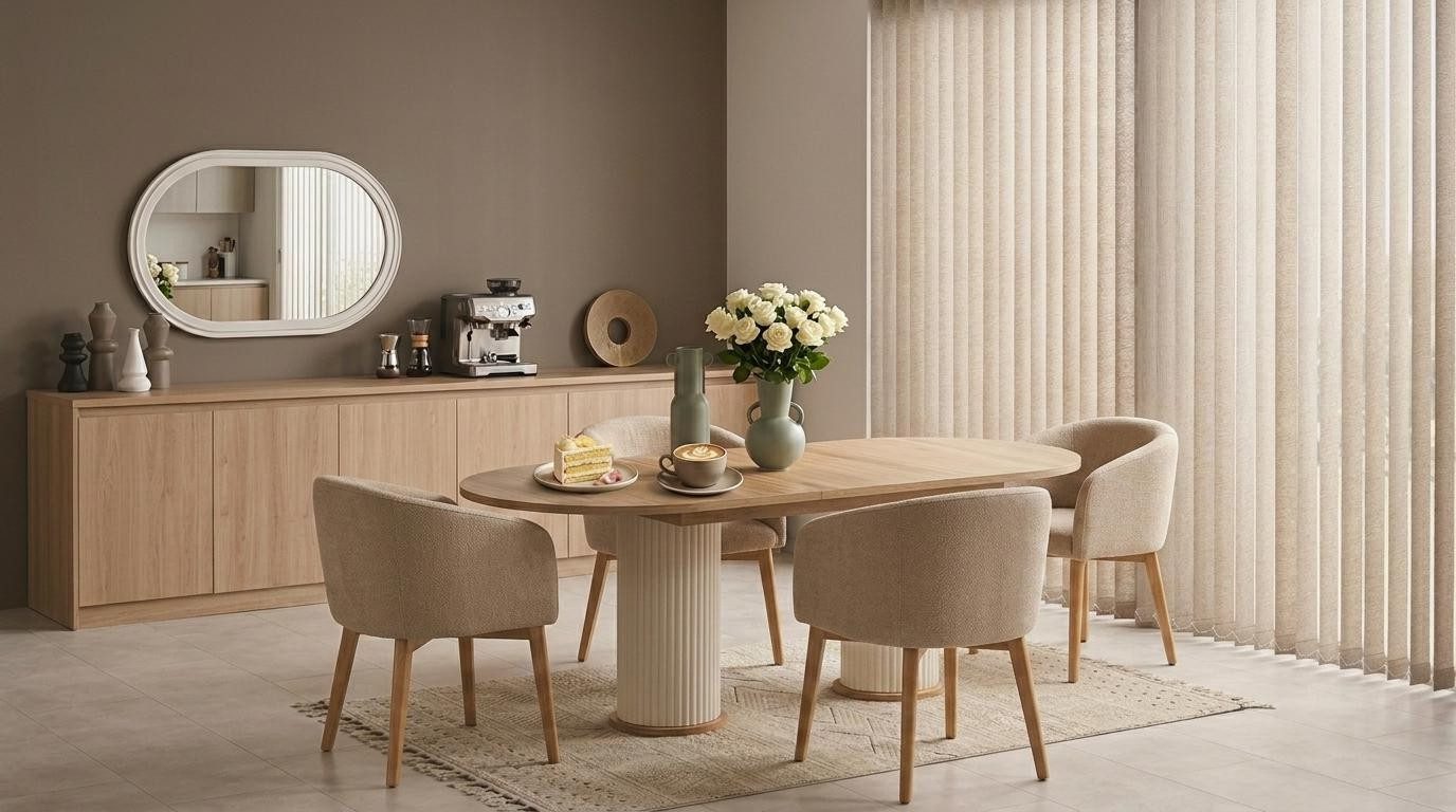 Xlmoebel Beistelltisch Moderner Beistelltisch mit Spiegel in Beige für das Wohnzimmer (Tisch mit Spiegel, 2-St., mit Spiegel), Made in Europa
