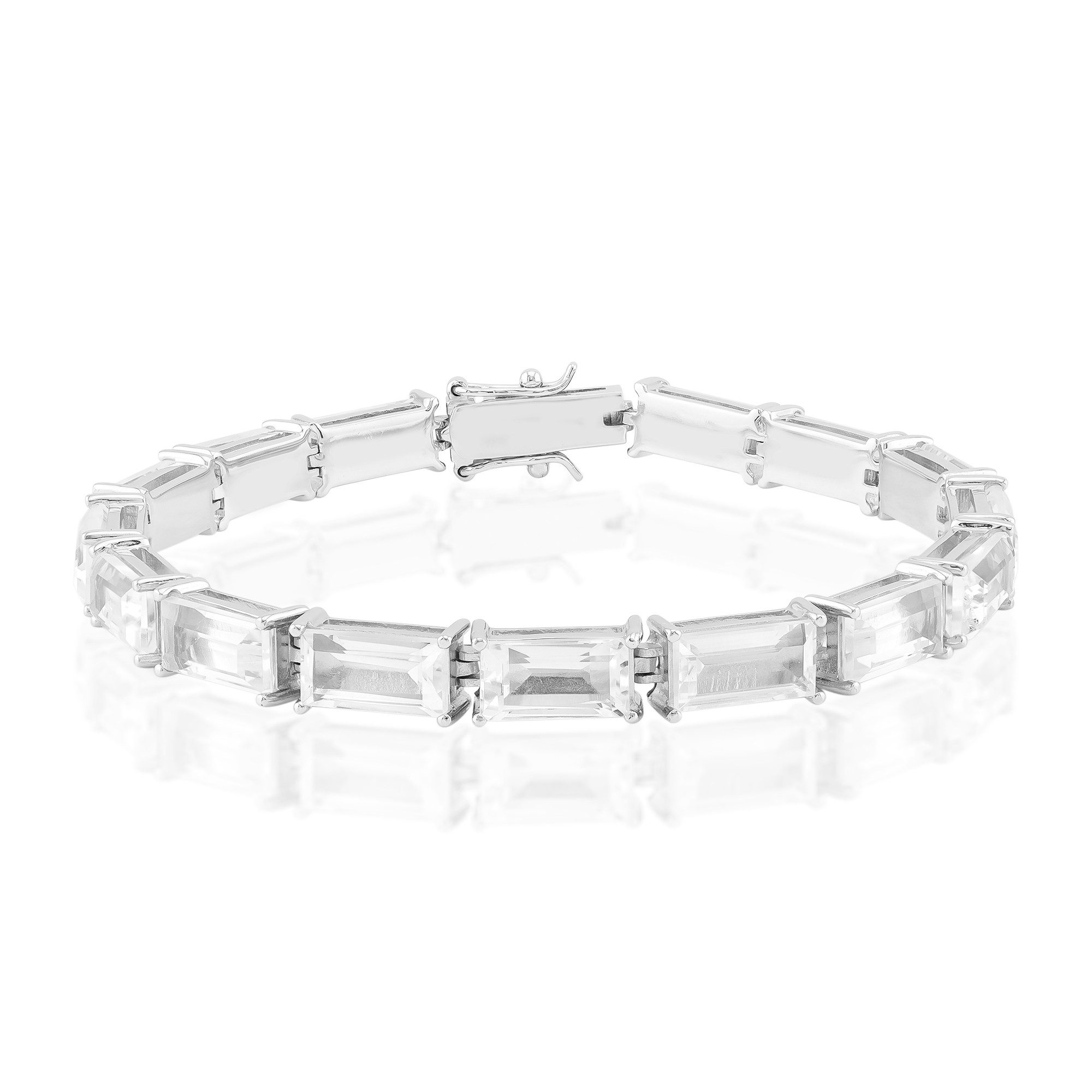 Cavill Silberarmband Cavill Silberarmband 28,5 ct Weißer Topas, 15 Baguette Steine (1-tlg)