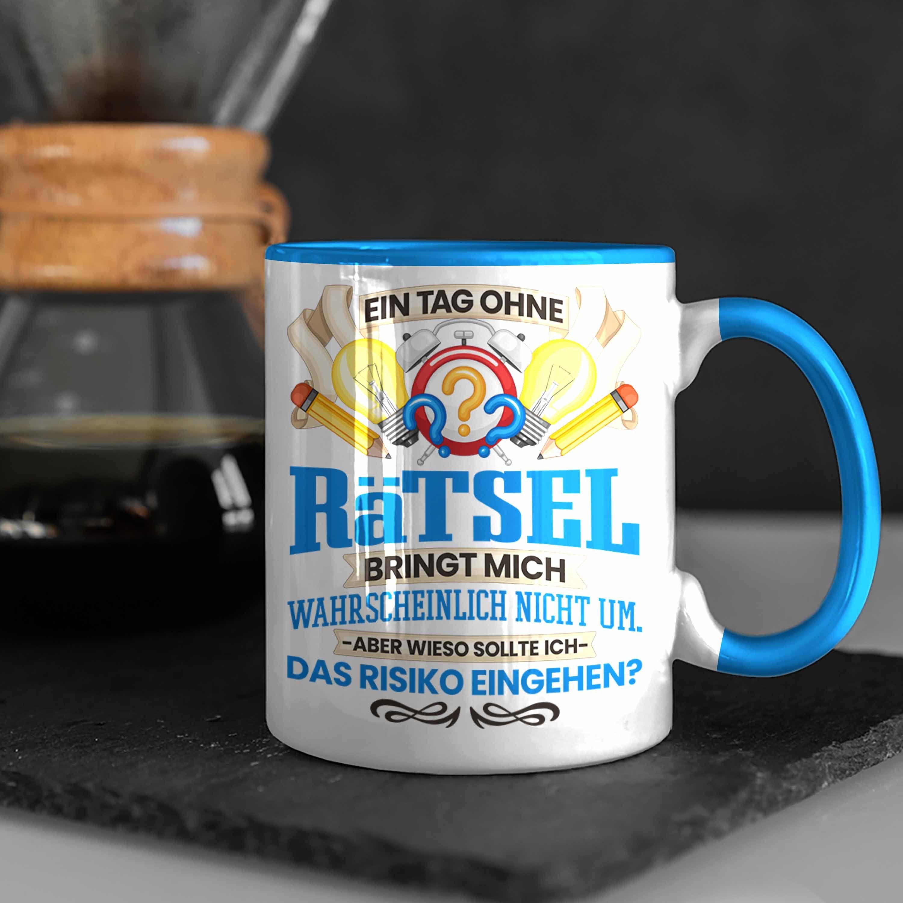 Geschenk Rätsel Lösen-Sucht Rätsel Trendation Tasse - Trendation Blau Tasse Frauen Geschenki