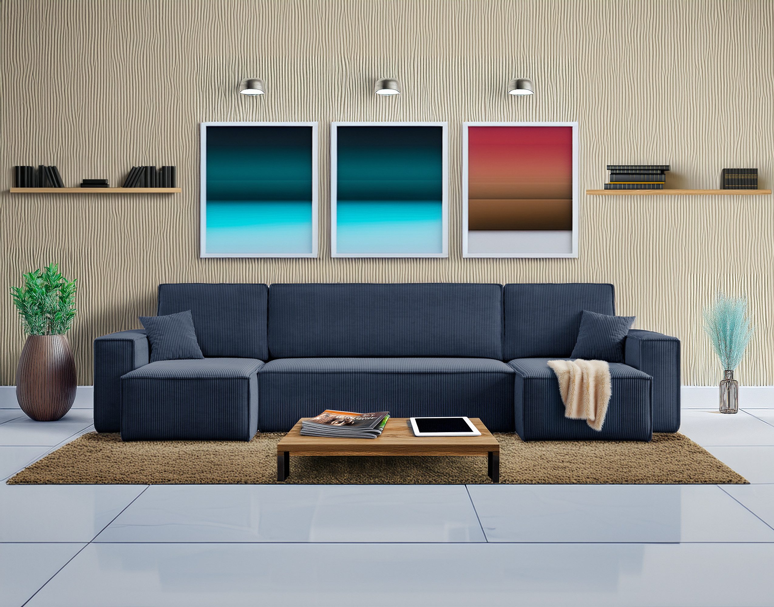 M-Punkt24 Wohnlandschaft COMO, mit Bett Sofa günstig online kaufen