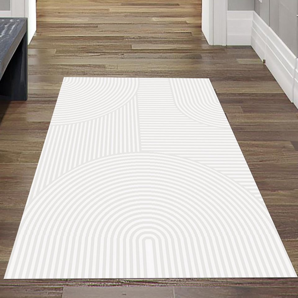 Teppich Kurzflor Teppich mit Bogen Muster in Creme, Teppich-Traum,  rechteckig, Höhe: 14 mm, Je nach Lichteinfall heller/dunkler