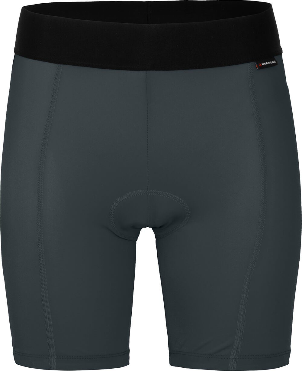 Bergson Fahrradhose POHJA COMFORT Damen Fahrrad Unterhose (mit  Sitzpolster), bielastisch, tight, Normalgrößen, dunkel grau