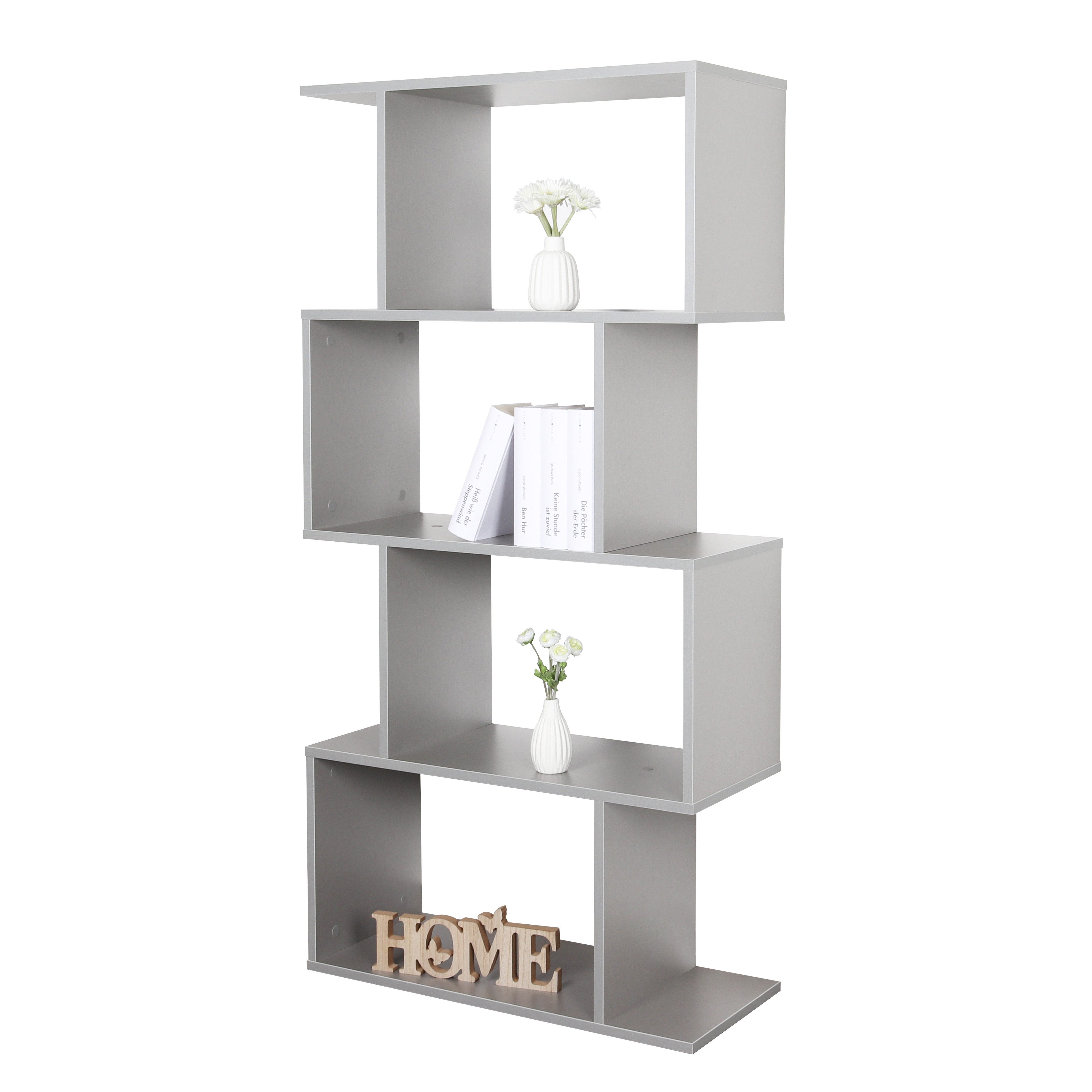 RICOO Aktenregal WM074-PL, 1-tlg., kleines stehendes Regal schmal, Bücherregal fürs Wohnzimmer