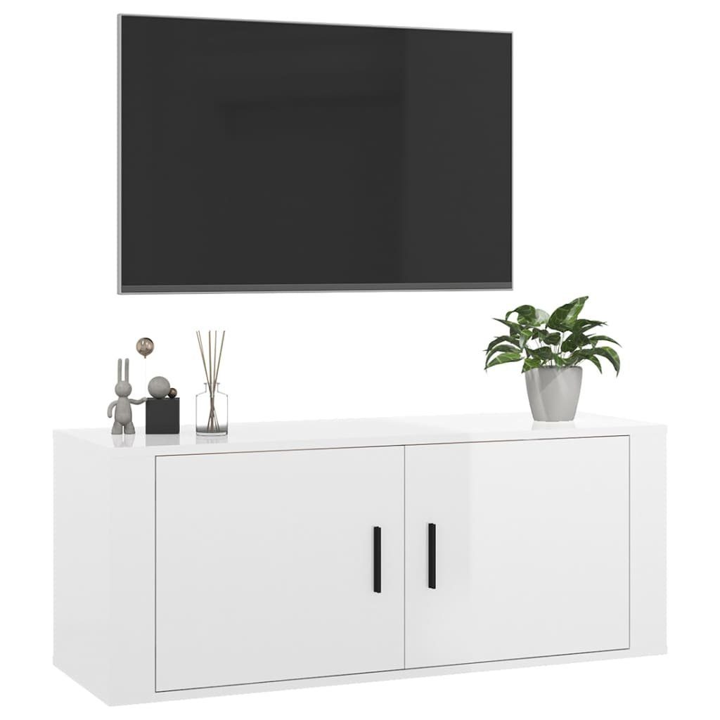 Hochglanz-Weiß TV-Wandschrank TV-Schrank 100x34,5x40 cm furnicato