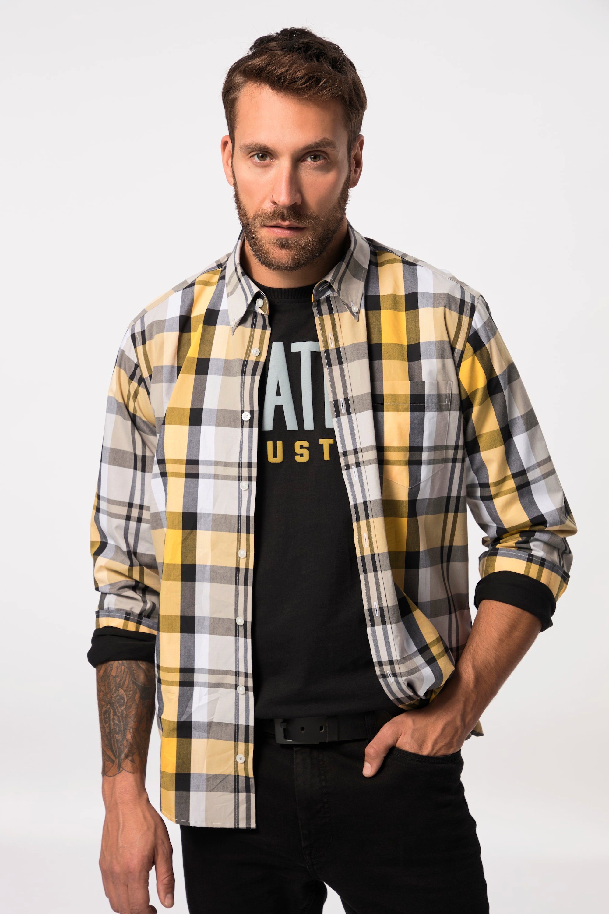 JP1880 Businesshemd Karohemd Langarm Buttondown-Kragen Modern günstig online kaufen