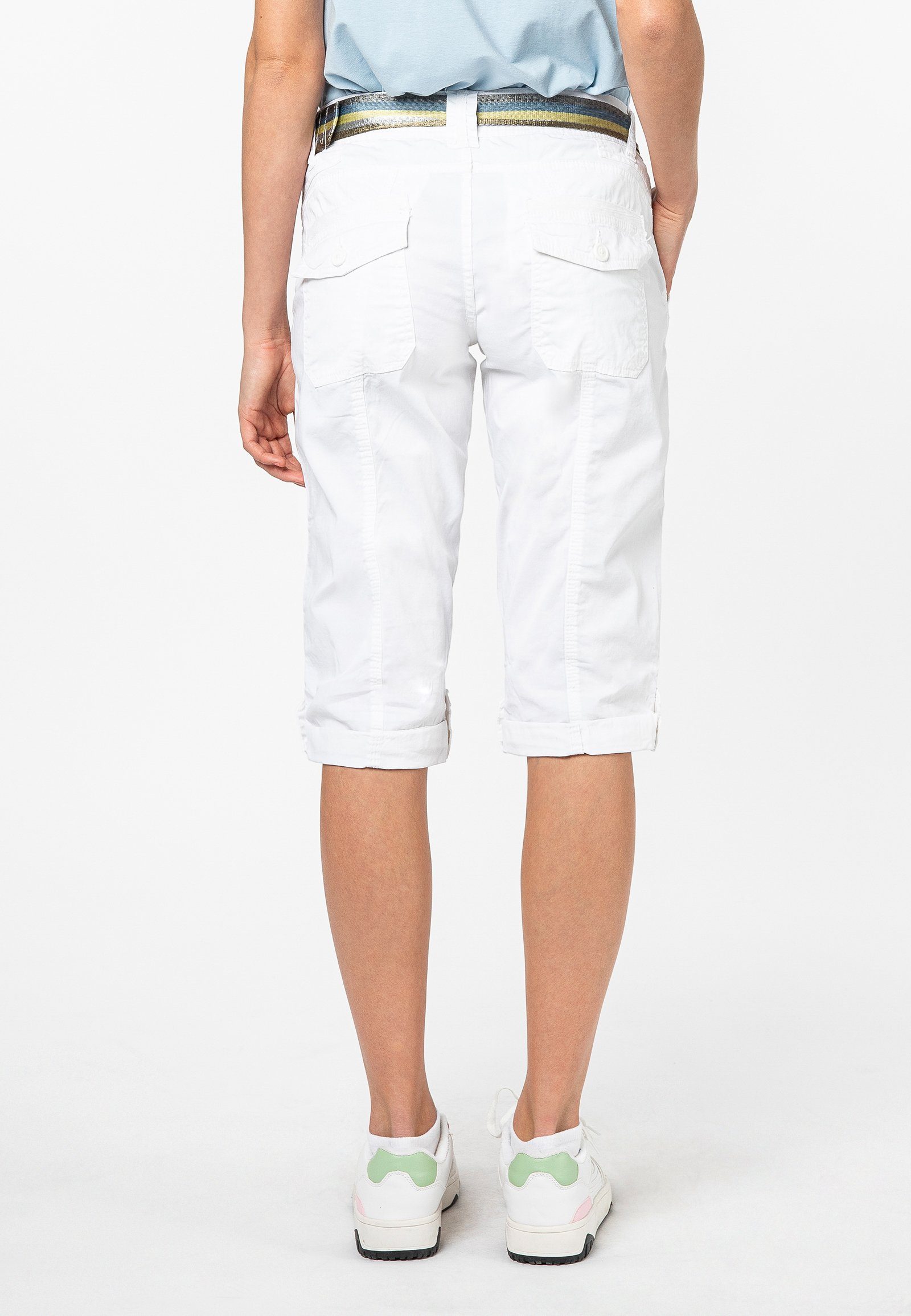 Fresh Made Caprihose Damen Caprihose Sommerhose mit buntem Gürtel Capri kur günstig online kaufen