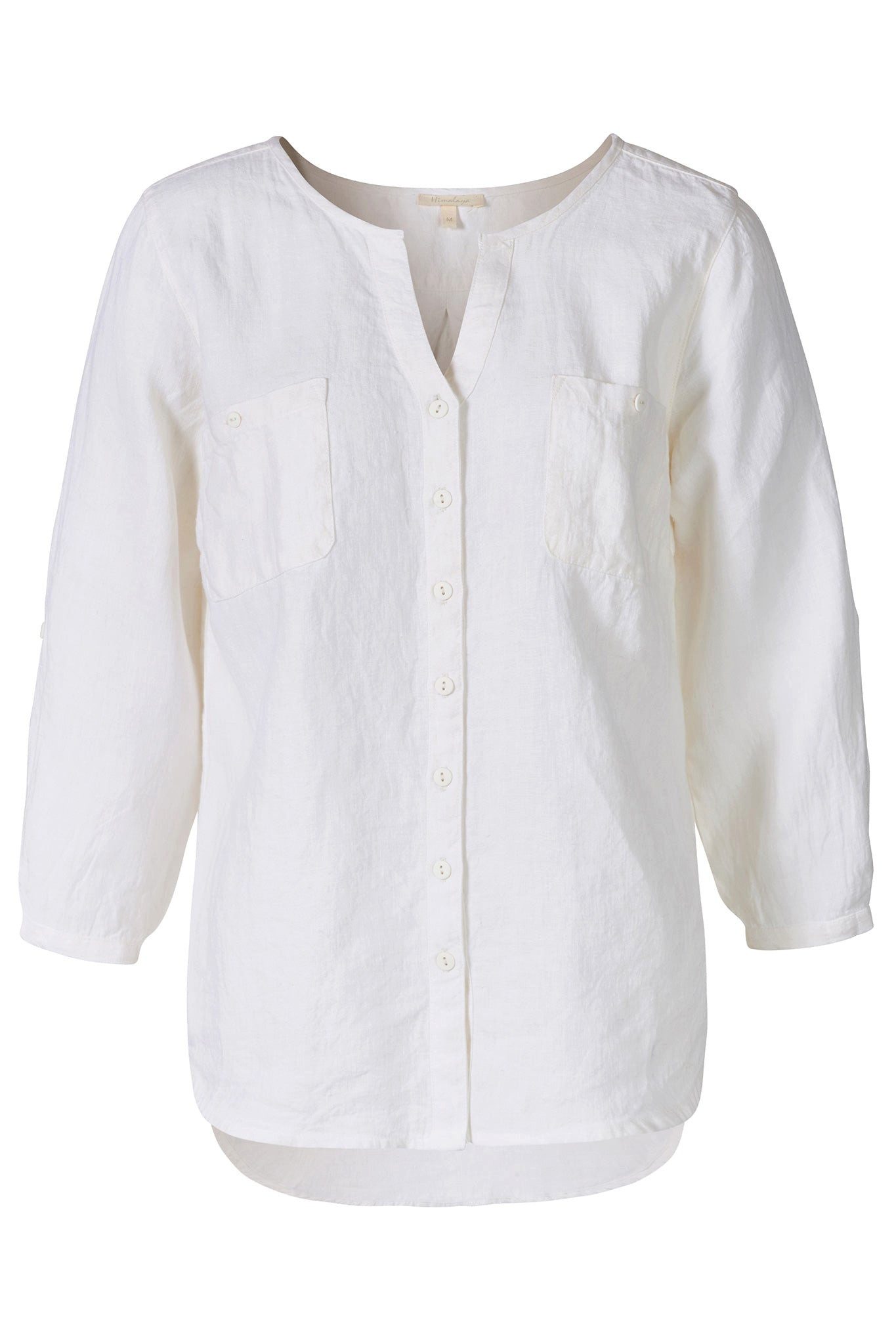 Himalaya Clothing Langarmbluse 3/4 Arm Bluse mit dekorativer Falte und krem günstig online kaufen