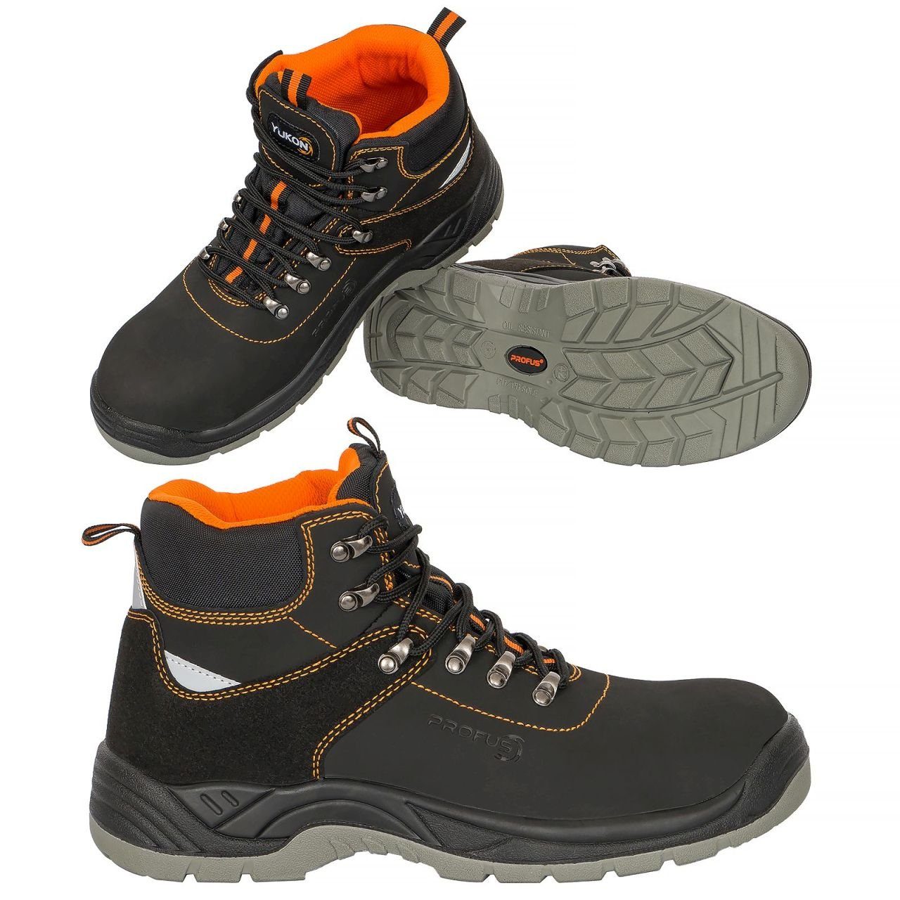 Profus Arbeitsstiefel Sicherheitsstiefel Schuhe Reflexelemente S3 SRC Arbeitsschuh