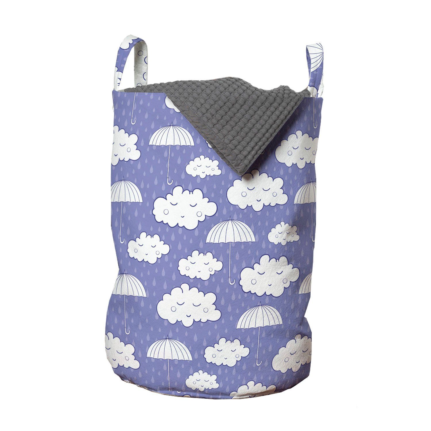 Abakuhaus Waschsalons, Regenschirme Schlafen Griffen Wäschesäckchen Wäschekorb für Kordelzugverschluss Regen mit Wolken