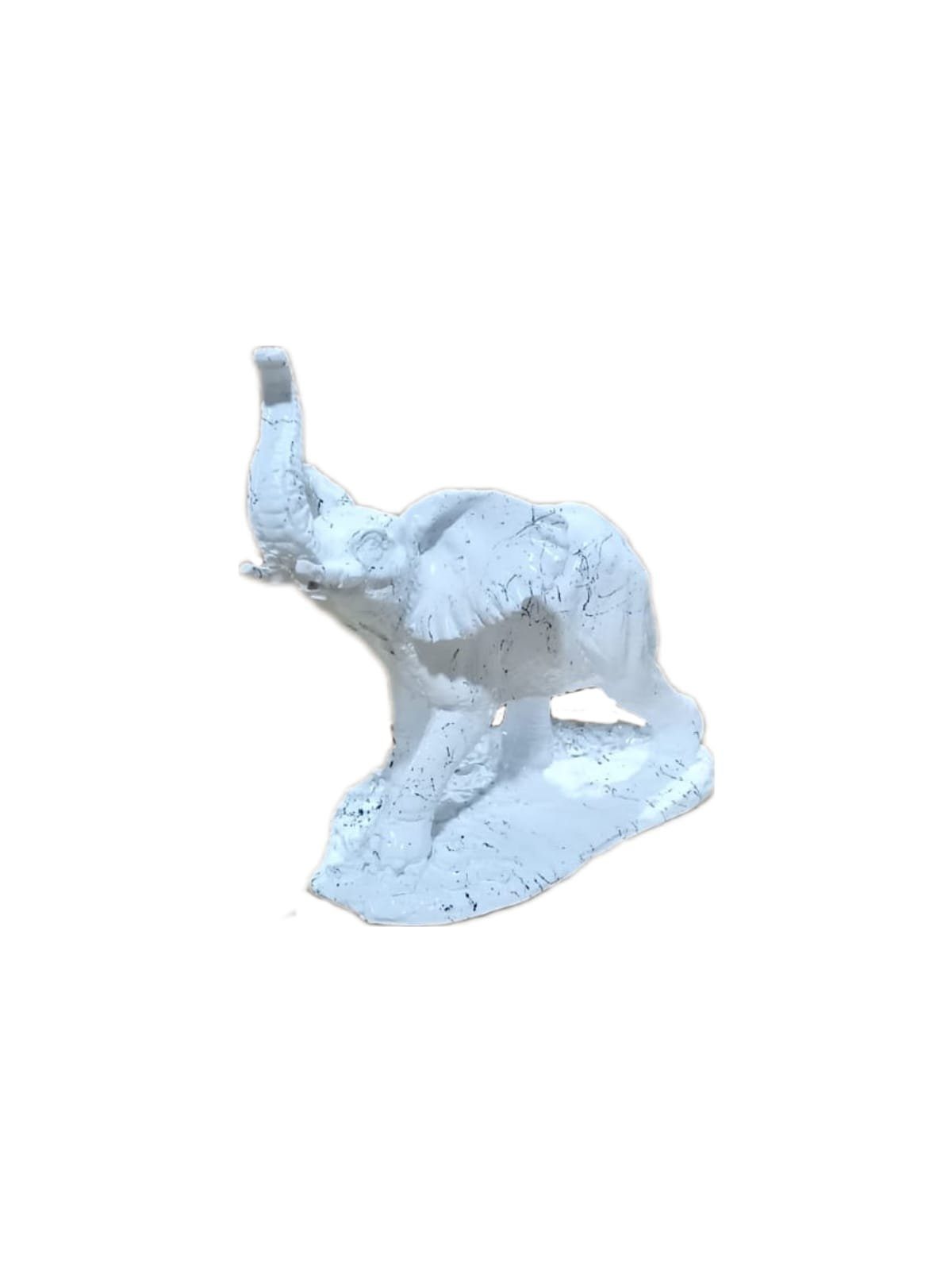 Set Marmoroptik, Elefant Weiß Dekofigur aus Polyresin moebel17 Skulptur 2er Dekofigur