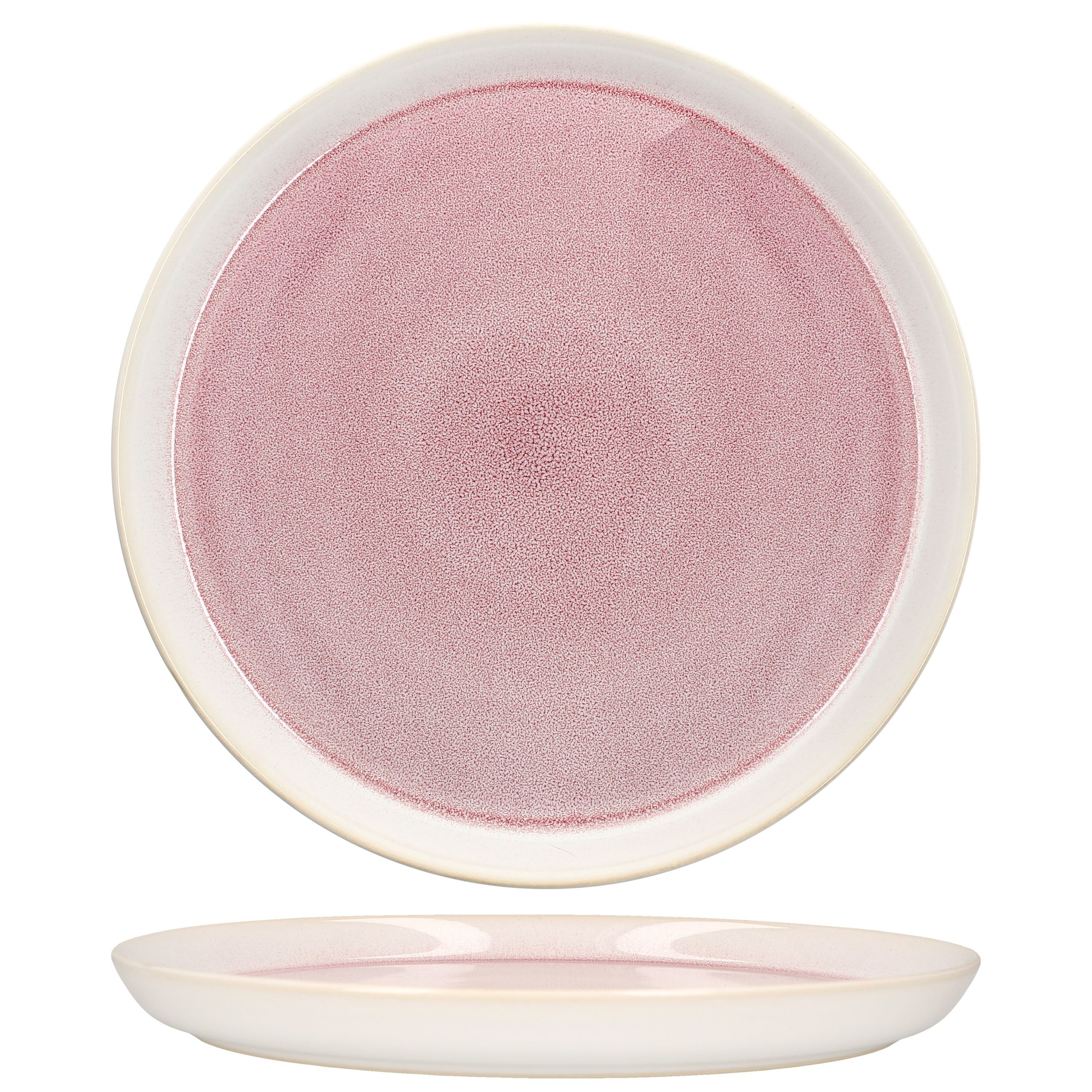 MamboCat Speiseteller 6x Reactive Glaze Paris Speiseteller 6 Personen Creme Pink Essteller – Bild 4 von 5