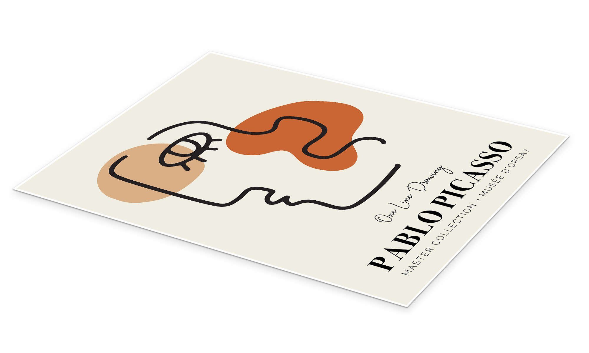 Posterlounge Wandbild Pablo Picasso One Line Drawing I, erhältlich als Poster, Leinwandbild, Wandsticker oder Acrylglasbild