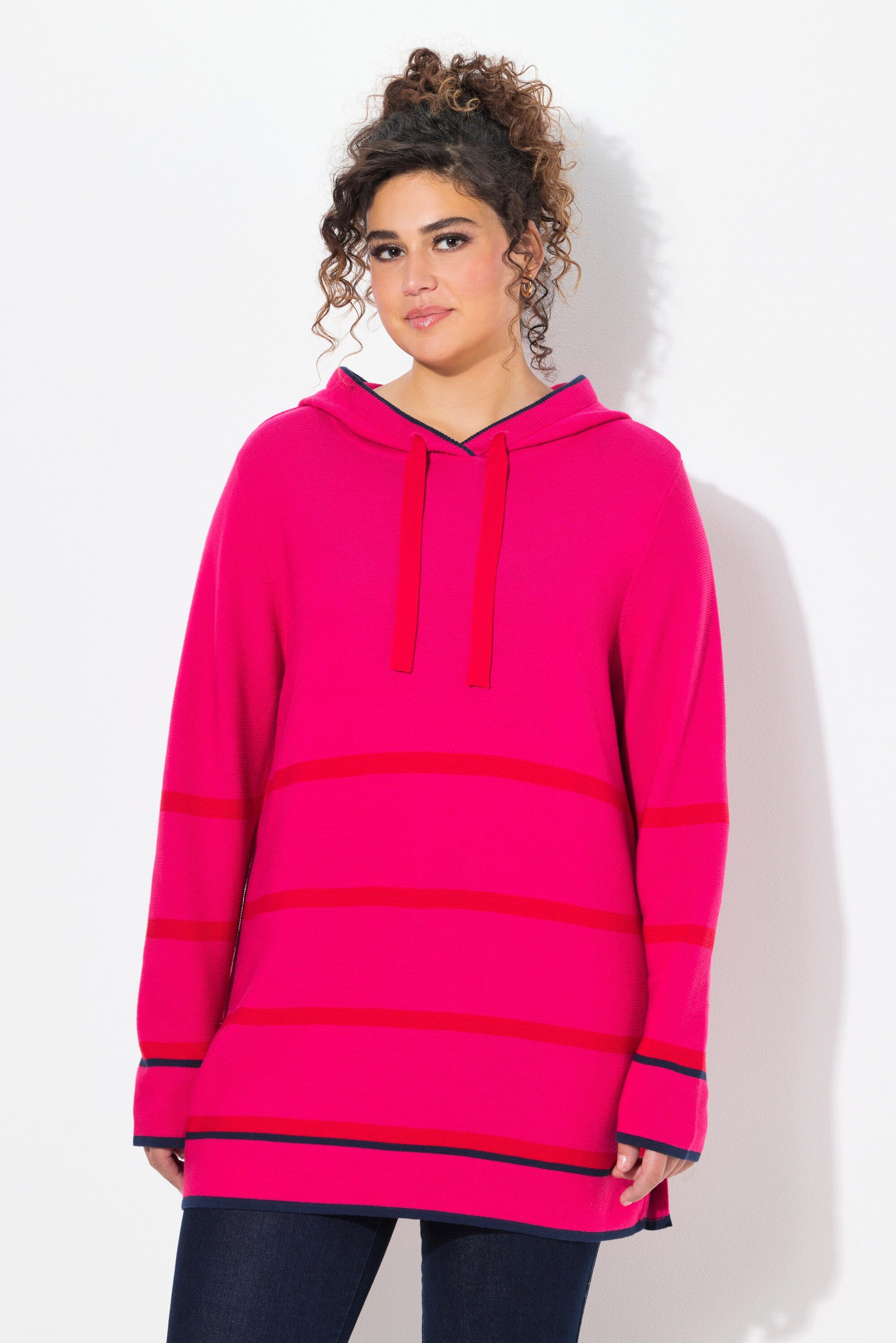 Ulla Popken Wollpullover Pullover Ringel Farbakzente günstig online kaufen