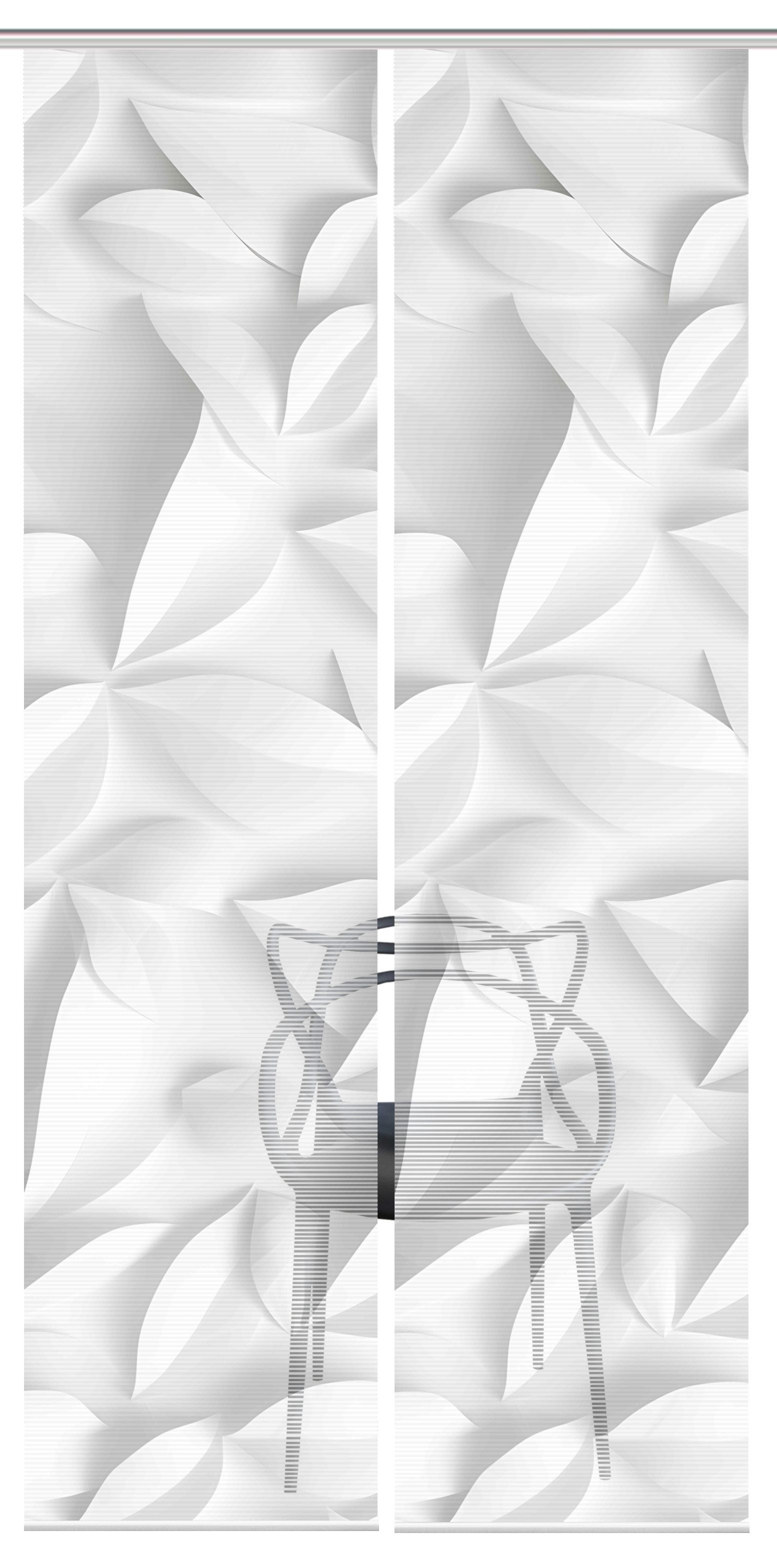 Vision Schiebegardine FLYNN (2 St), Paneelwagen, halbtransparent, SET,SCHIEBEVORHANG,BAMBUS,DIGITALDRUCK