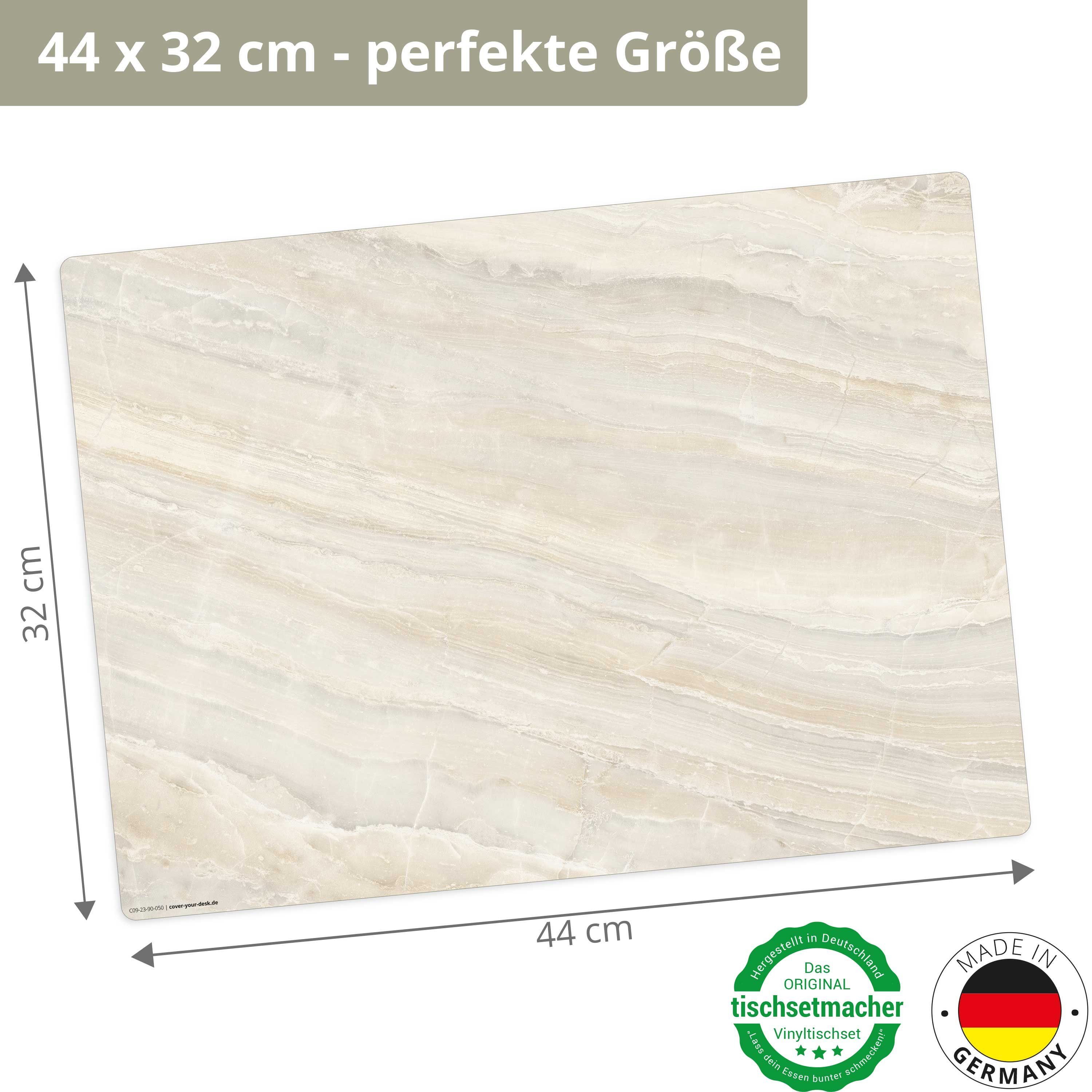 - in (Kunststoff Platzset, Germany abwaschbar Platzsets 4-St., BPA-frei), Marmorplatte 32 – erstklassigem Vinyl 44 x Tischsetmacher, Tischdekoration), Tischsets, beige, in 4, cm Made rutschfeste (aus -