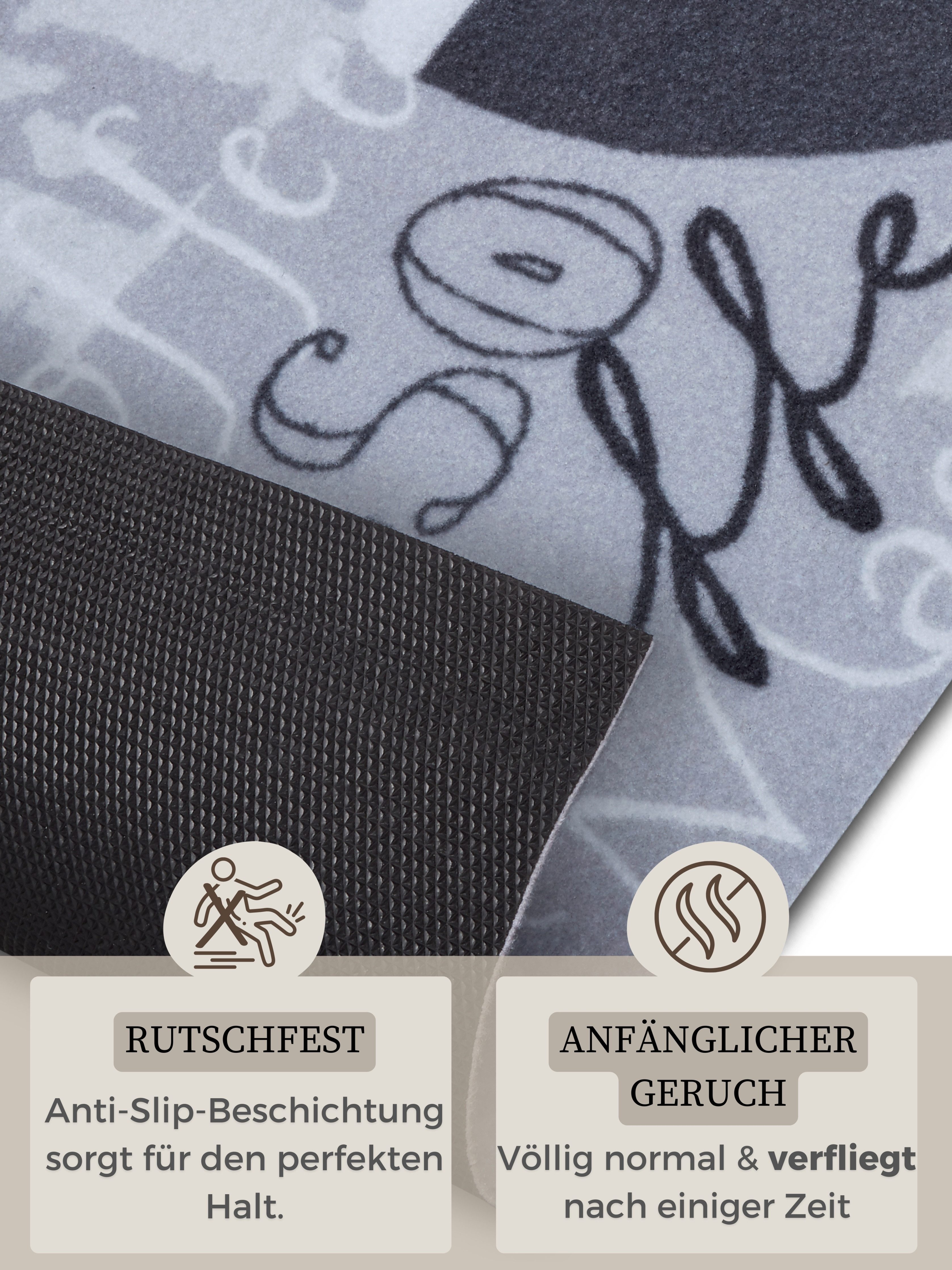 HANSE Home Küchenläufer I Like Espresso, rechteckig, Höhe: 3 mm, Läufer, Rutschfest, Küchenteppich, Küche, Teppich, Pflegeleicht