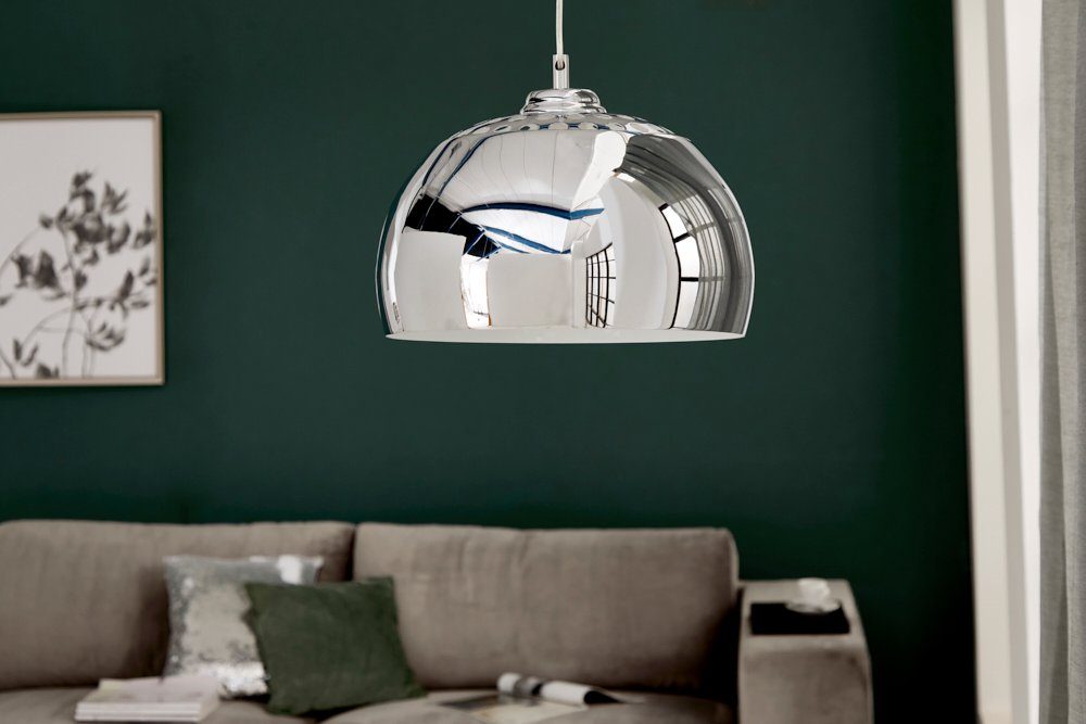 Metall Leuchtmittel, · ohne Esszimmer Hängeleuchte Modern CHROME Wohnzimmer Kugel 32cm riess-ambiente · · chrom, BALL ·