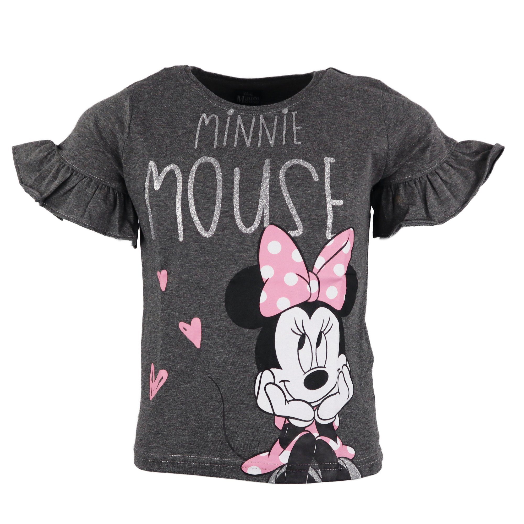 Kinder Kids (Gr. 92 -146) Disney Minnie Mouse Print-Shirt Minnie Maus Mädchen Kinder T-Shirt Gr. 104 bis 134