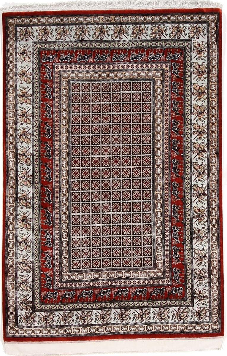 Seidenteppich Ghom Seide 103x152 Handgeknüpfter Orientteppich / Perserteppich, Nain Trading, rechteckig, Höhe: 3 mm