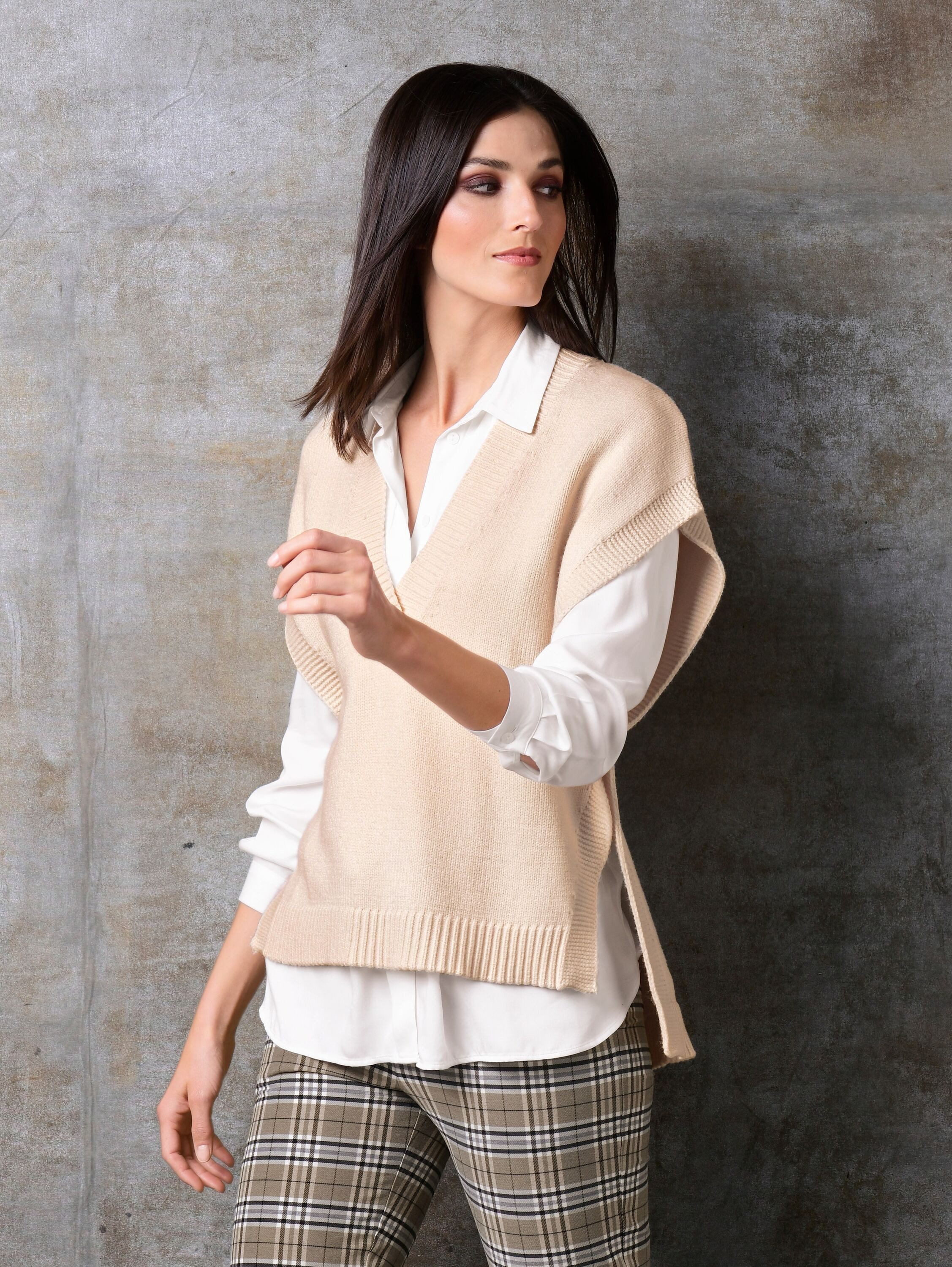 Alba Moda Pullunder Pullunder in lässiger Oversized-Form