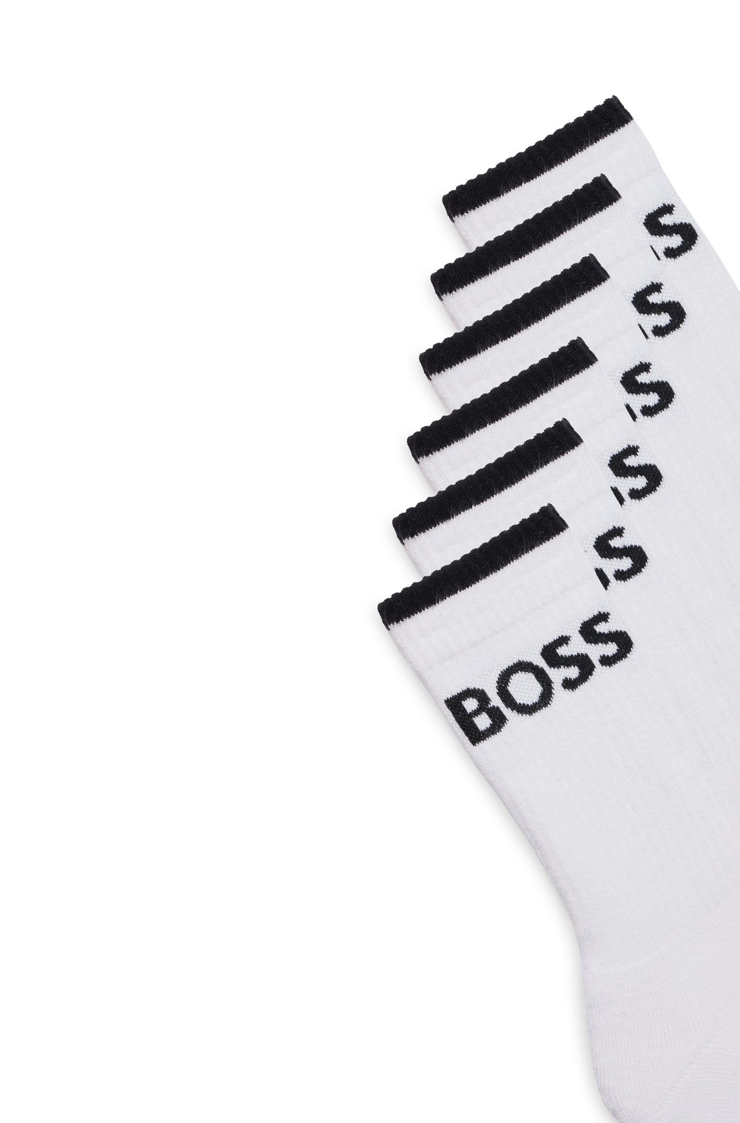 BOSS Businesssocken 6P QS Stripe CC (Packung, 6-Paar, 6er) mit BOSS Schriftzug
