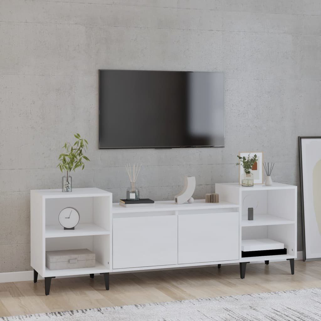 furnicato TV-Schrank Hochglanz-Weiß 160x35x55 cm Holzwerkstoff