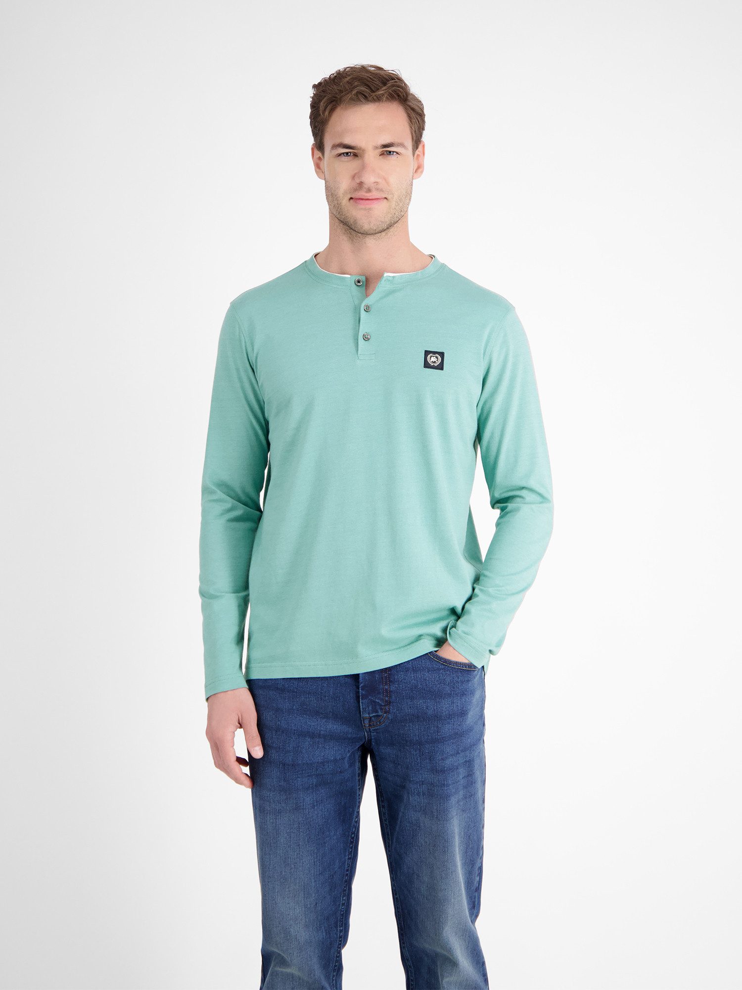 LERROS Sweatshirt LERROS Serafino-Langarmshirt für Herren günstig online kaufen