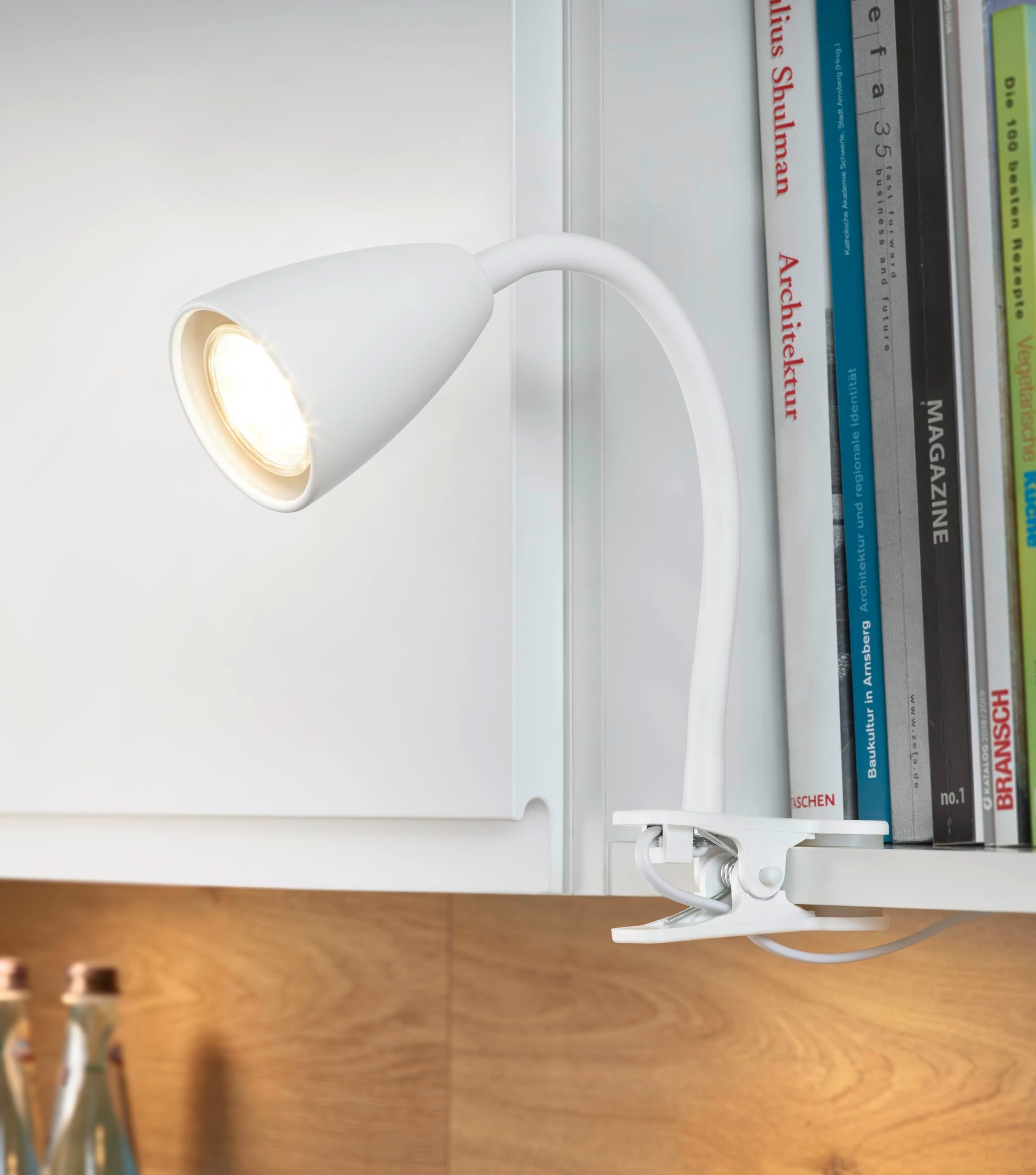 lightling Klemmleuchte Sandra, ohne Leuchtmittel, mit Schnurschalter, flexibel, IP20