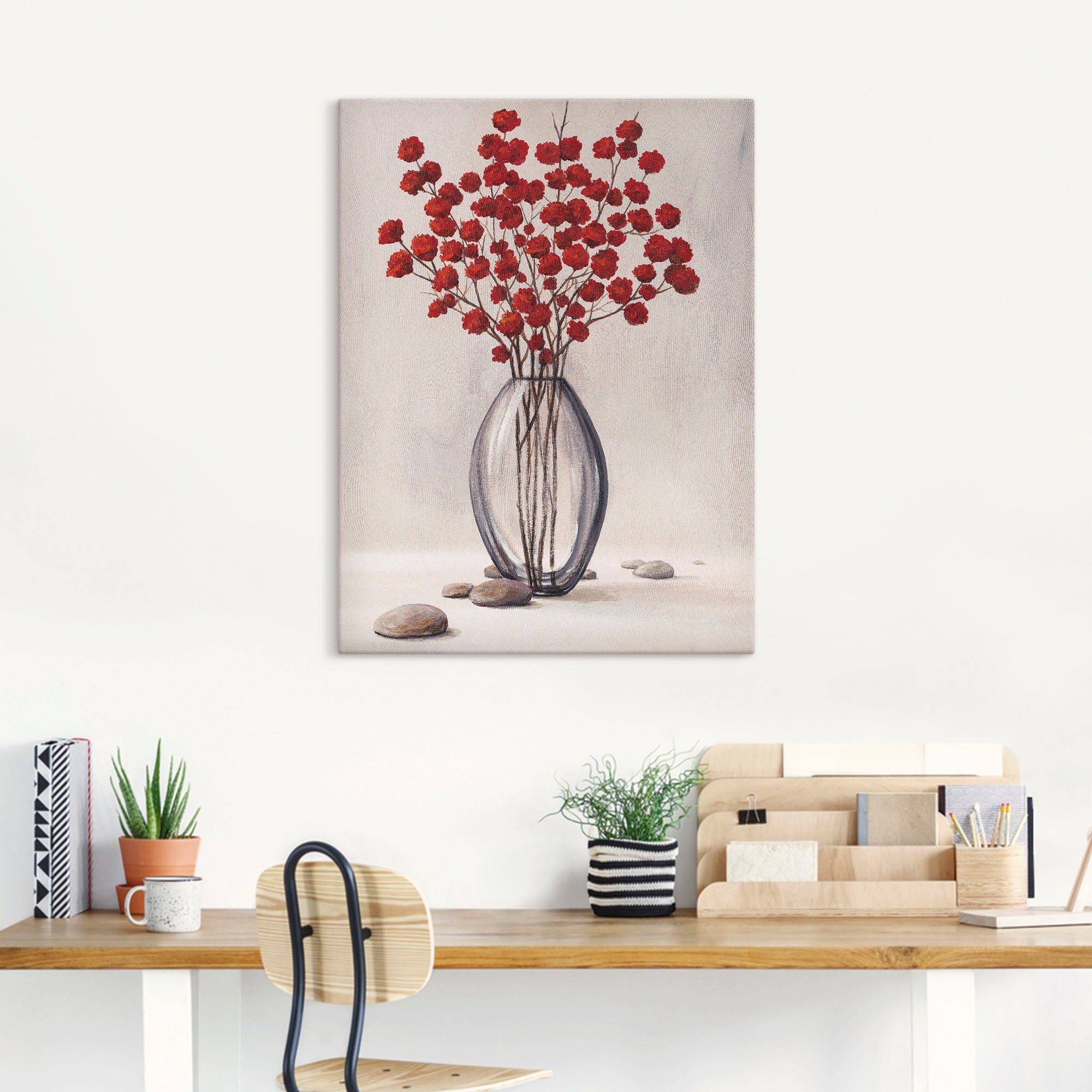 Blumenbilder St), Leinwandbild, (1 oder Wandbild Alubild, Artland versch. Herbstblumen, in rote Dekorative Wandaufkleber Größen als Poster