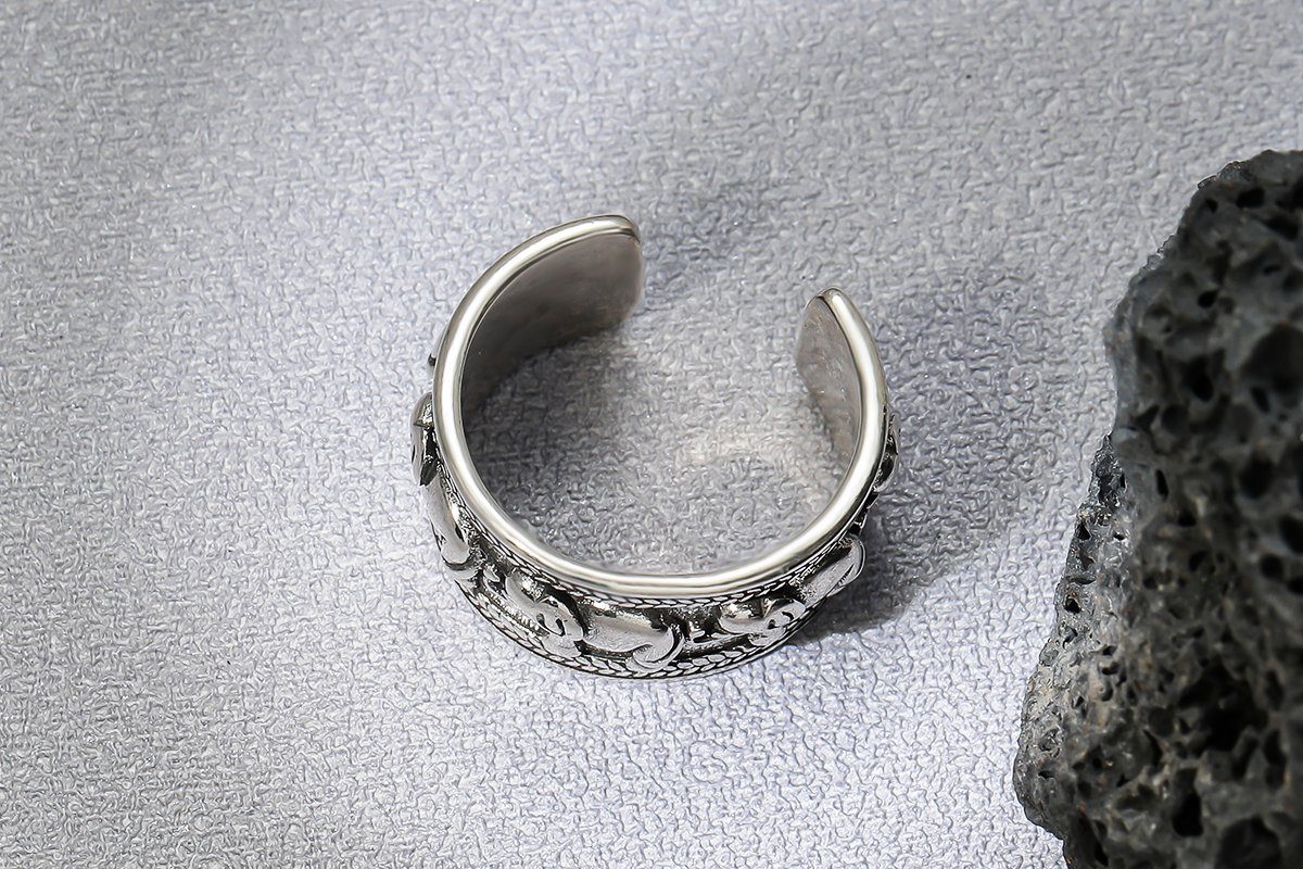 Eyecatcher Fingerring mit Größenverstellbar Elefanten Silber, Statement in Ring