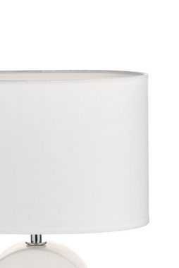 Pauleen Tischleuchte Glow of Purity max20W Weiß/Beige 230V Stoff/Keramik, ohne Leuchtmittel, E14