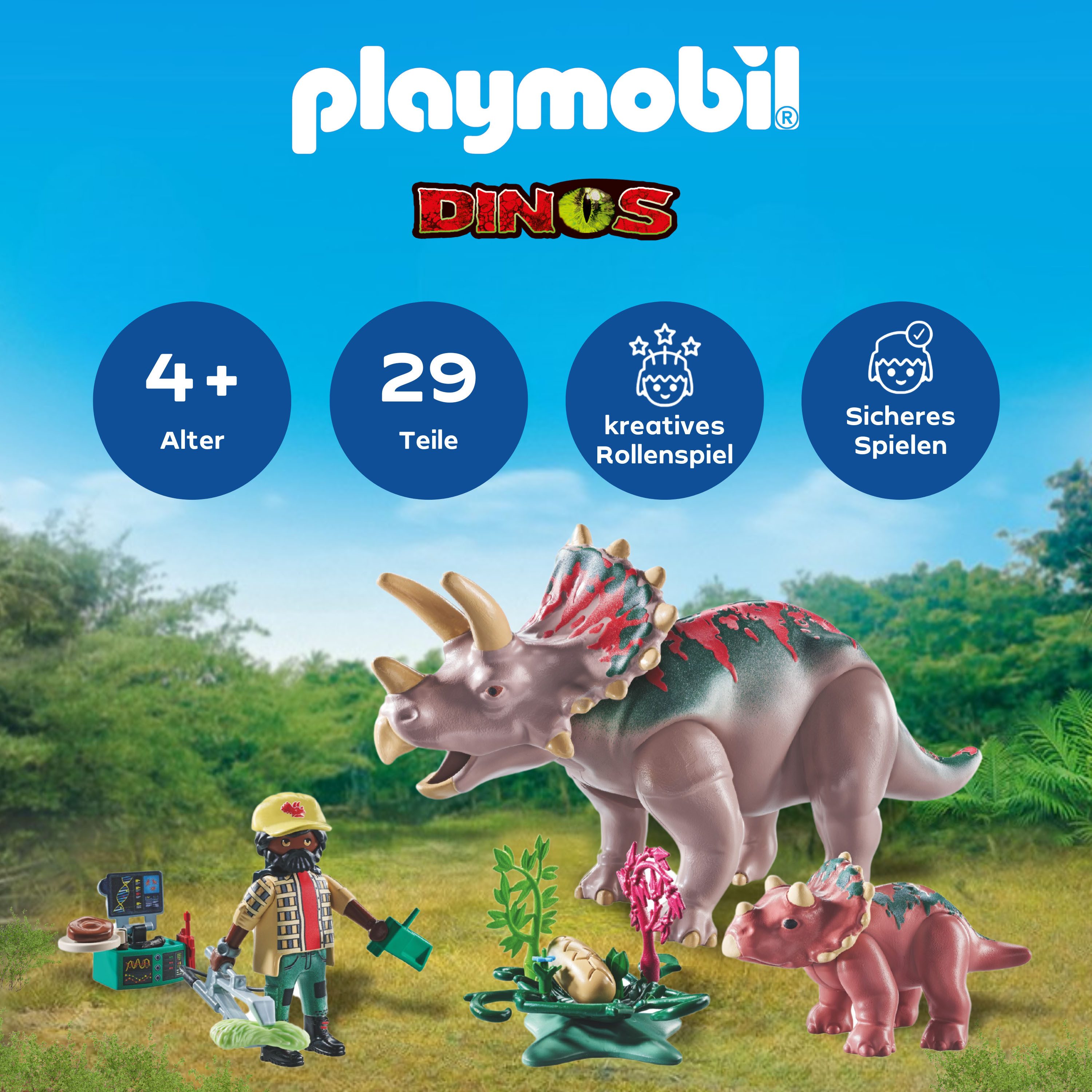 Playmobil® Triceratops mit Jungtier (71821), Playmobil Dinos Konstruktions- günstig online kaufen