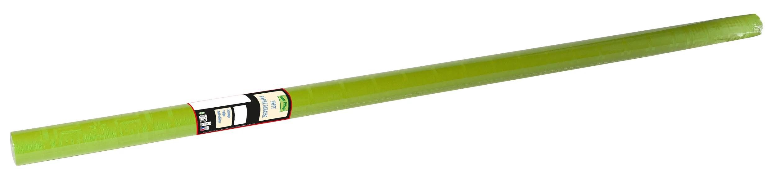 PROnappe Tischband 12x Papiertischdecke Rolle Damastprägung 6x1,18m Kiwigrün RD260635I